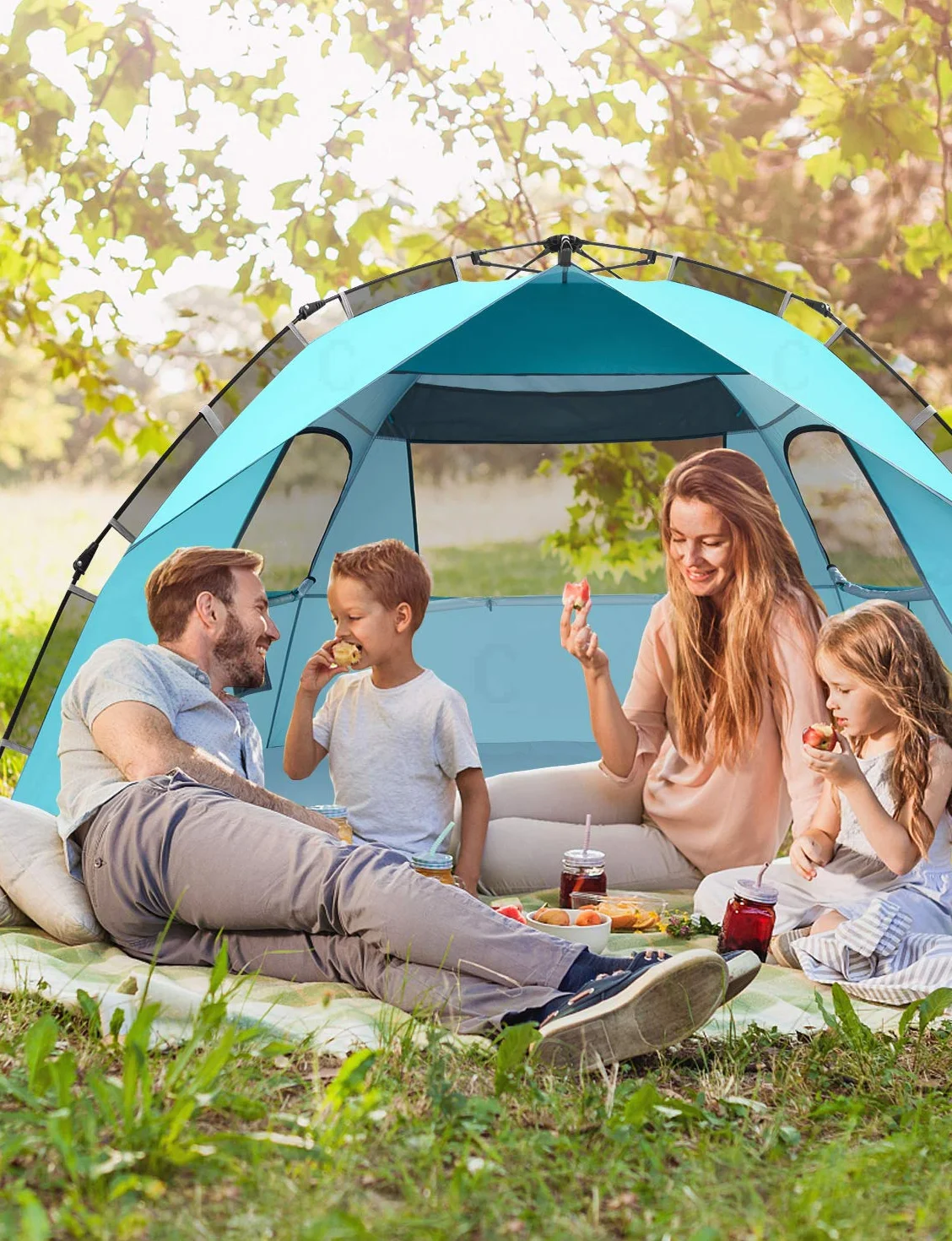 Glymnis Carpa Hidráulica Automática Playa 4-6 Personas Protección Solar UPF 50+