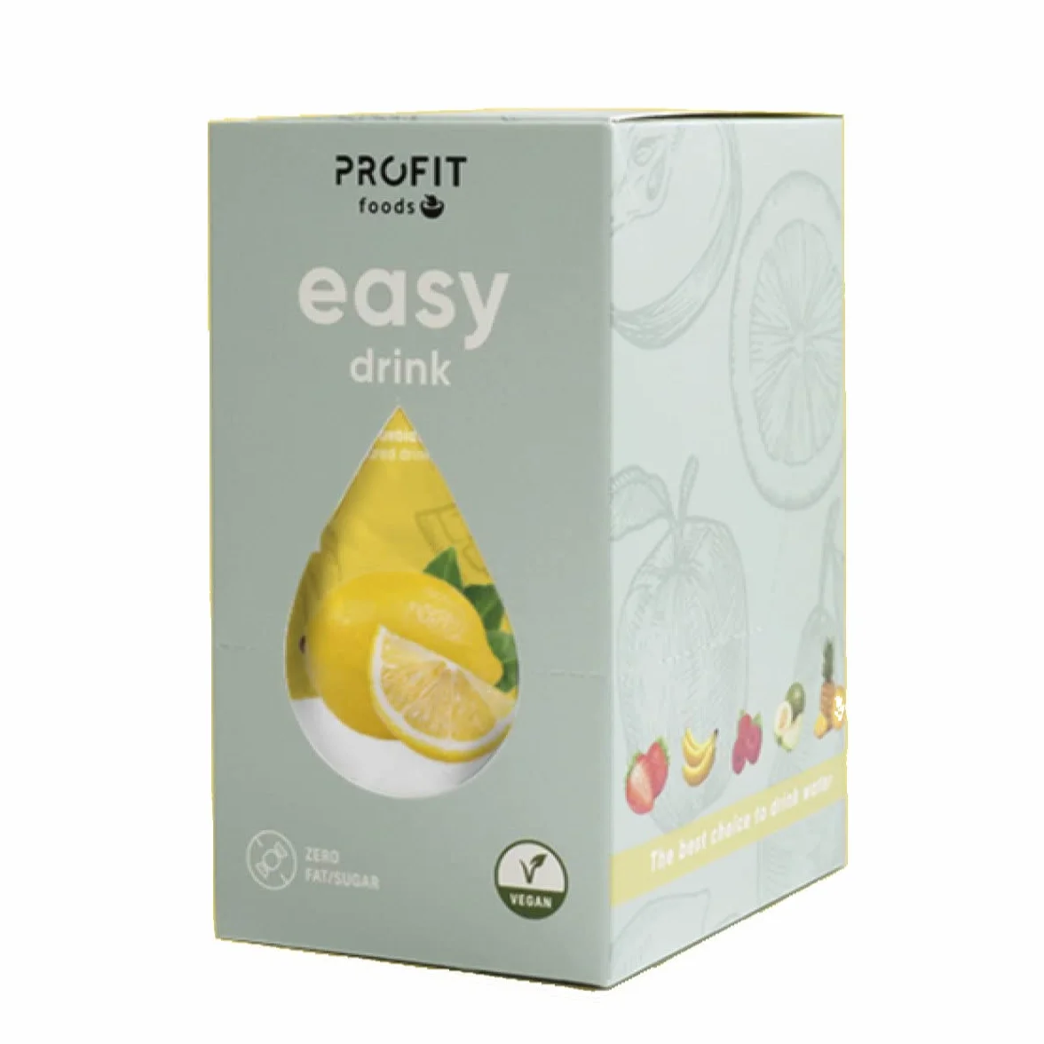 PROFIT - Easy Drink Limón - Bebida instantánea con saborizante natural sin azúcares sabor Limón - Ideal para hidratarte y disfrutar de un refresco bajo en calorías - 15 sobres de 9 gramos