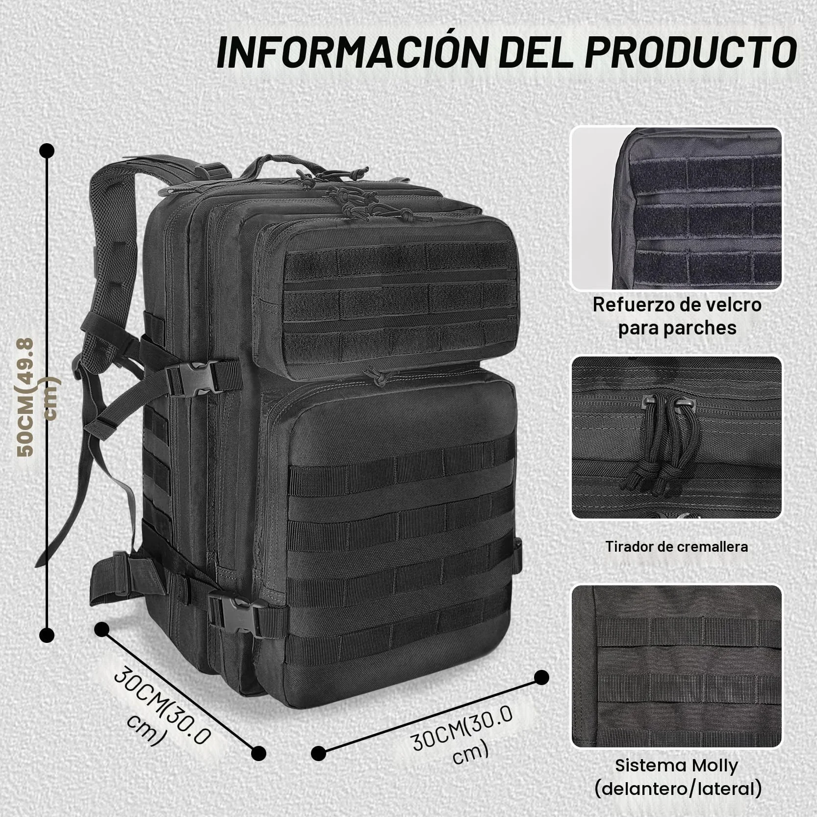 Mochila Militar Impermeable 45 Litros Tactica Gran Capacidad para Viaje Pesca Caza Camping