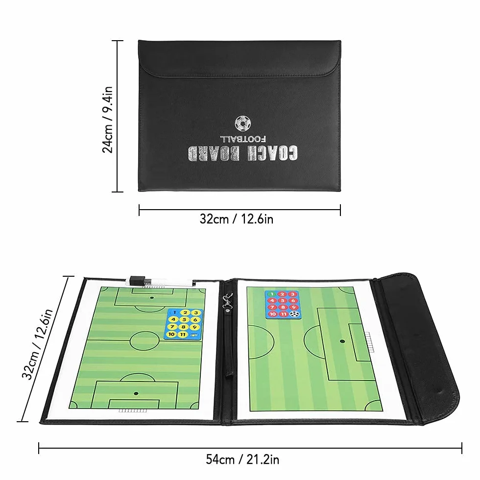 Tablero de Táctica Magnética de Fútbol Plegable con Marcador de Jugadores