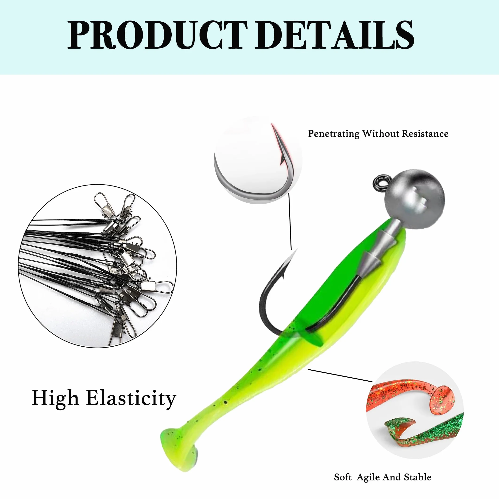 70 accesorios de pesca, señuelos flexibles para peces de agua dulce