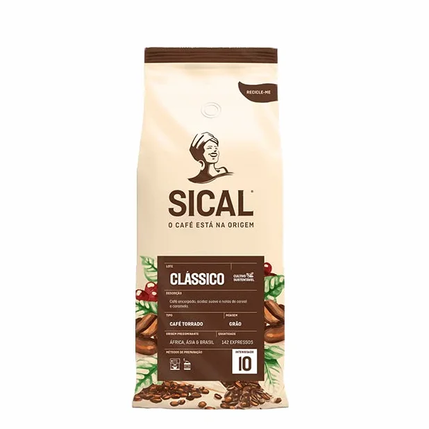 Sical 5 Stars deliciosos granos de café tostados portugueses de 1 kg (2 bolsas = 2 kg)