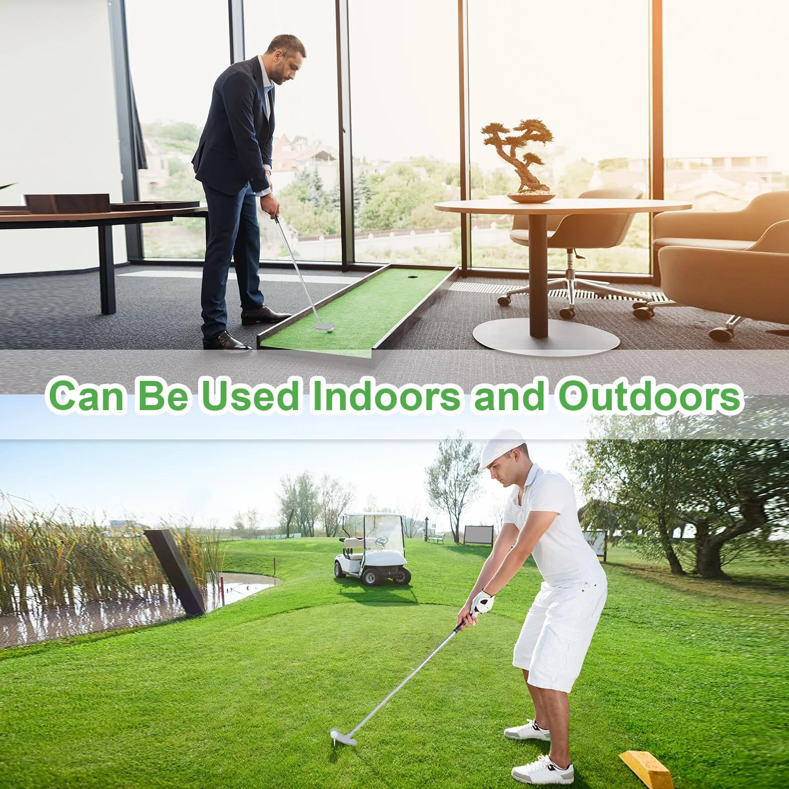 flintronic Palos de Golf, Putter de Golf para Diestros/Zurdos, Equipo Deportivo Antideslizante, Copa de Golf Portátil para Entrenamiento en Casa