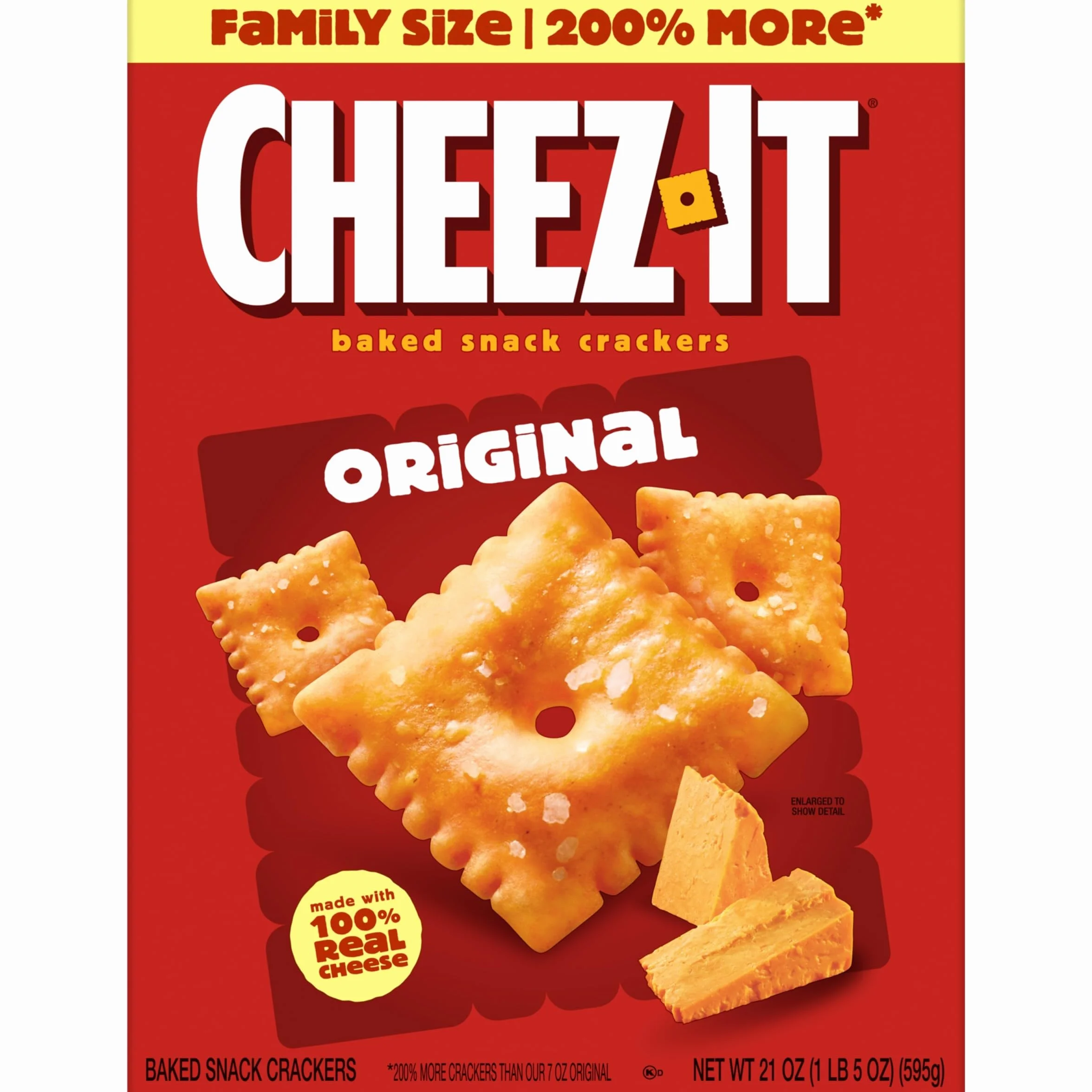 Cheez-It Cheese Crackers, Baked Snack Crackers, Office and Kids Snacks, Original, 21oz Box (1 Box)