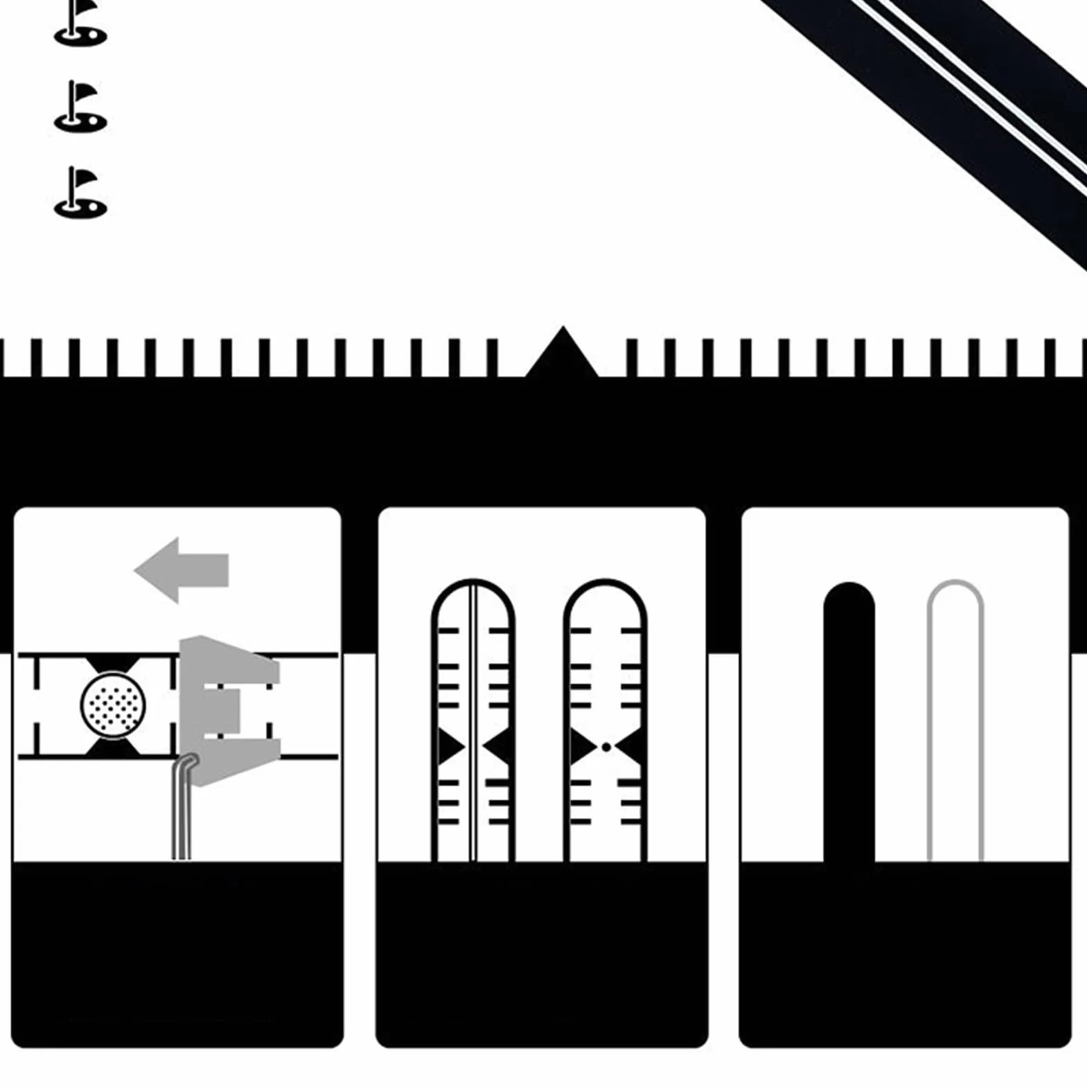 Piccello Guide Ruler 35.43x1.57x1.57 Golf Putter Alignment Rail Práctica portátil