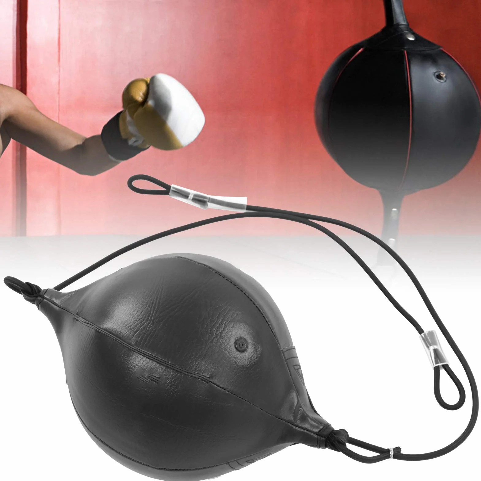Saco de boxeo inflable de poliuretano 20 cm, doble extremo, giratorio, para muay thai entrenamiento