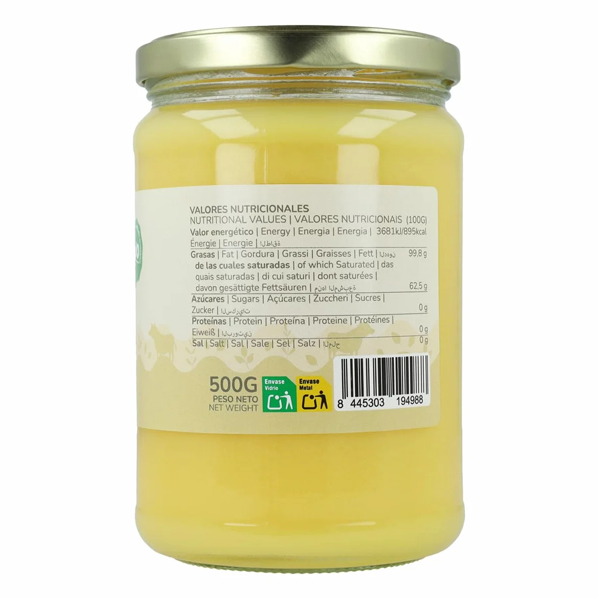 PLANETA HUERTO | Pack 6x Ghee mantequilla clarificada 500 g – Mantequilla Clarificada BIO Sin Lactosa ni Caseína, Ideal para Cocinar, Dieta Keto, Paleo y Ayurveda, Sabor Suave y Textura Cremosa