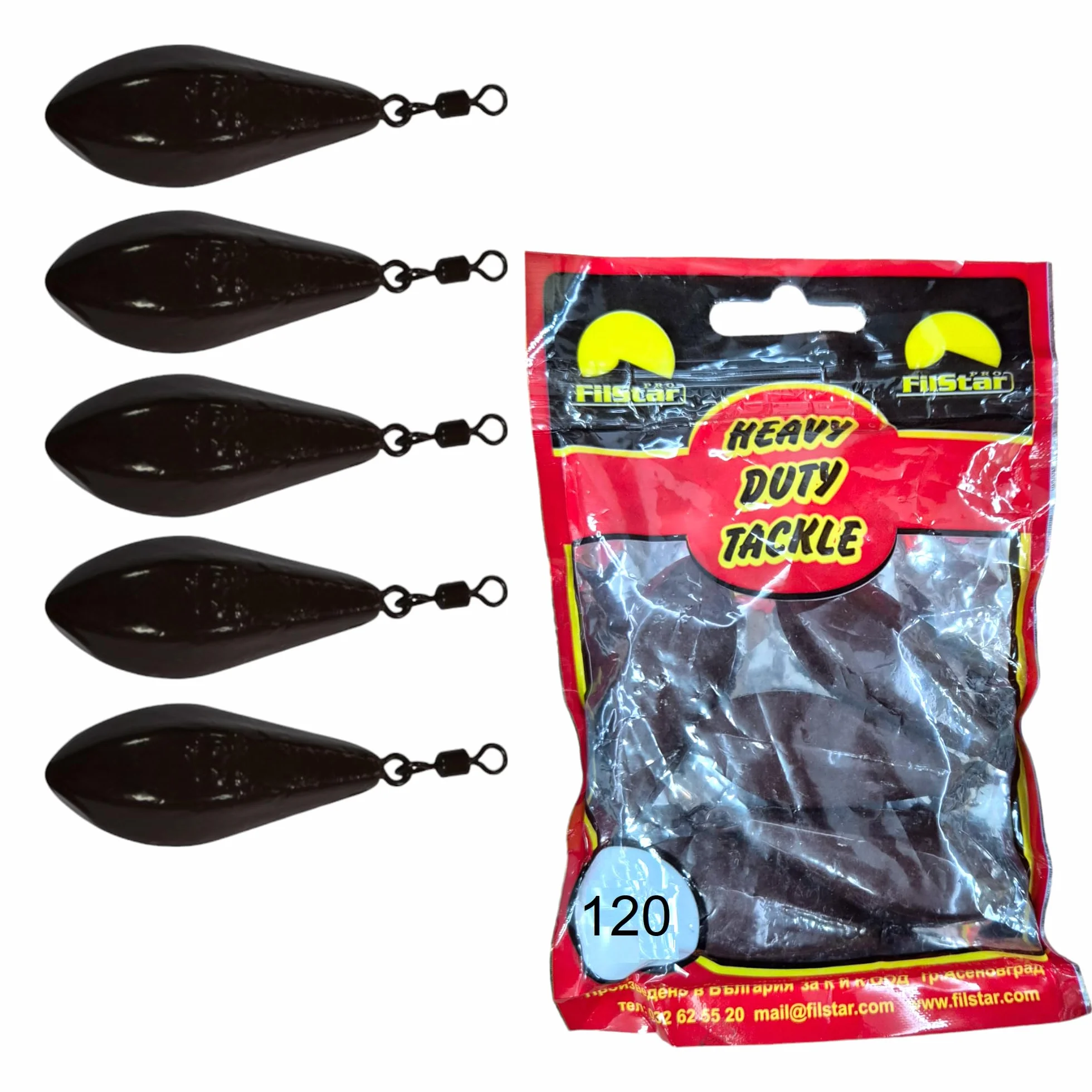 Plomos Pesca Long Cast 5x120g - Plomos de Pesca con Giratorio - Carpfishing Accesorios