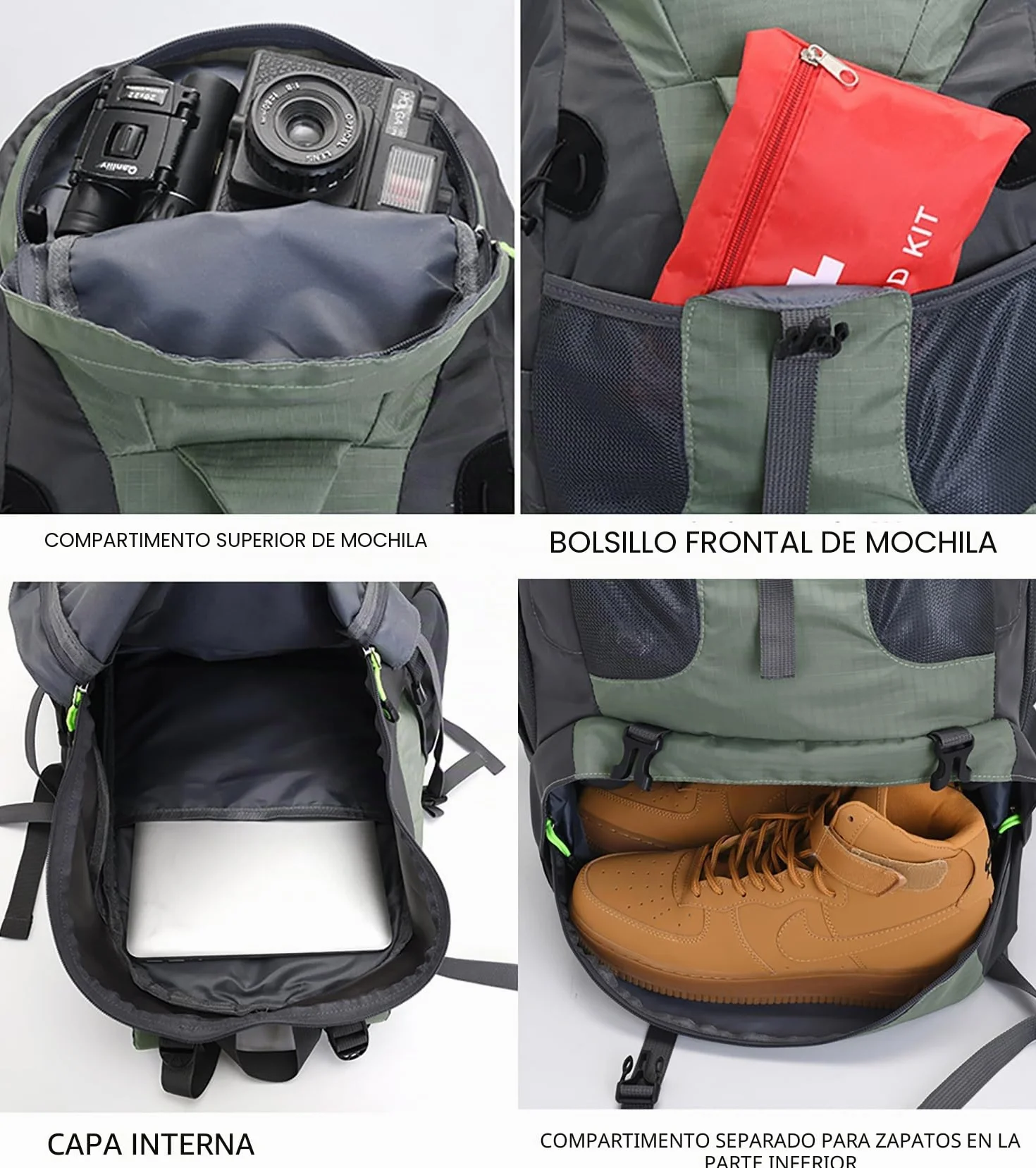 Mochila de senderismo impermeable 50L Bseash para viaje y camping