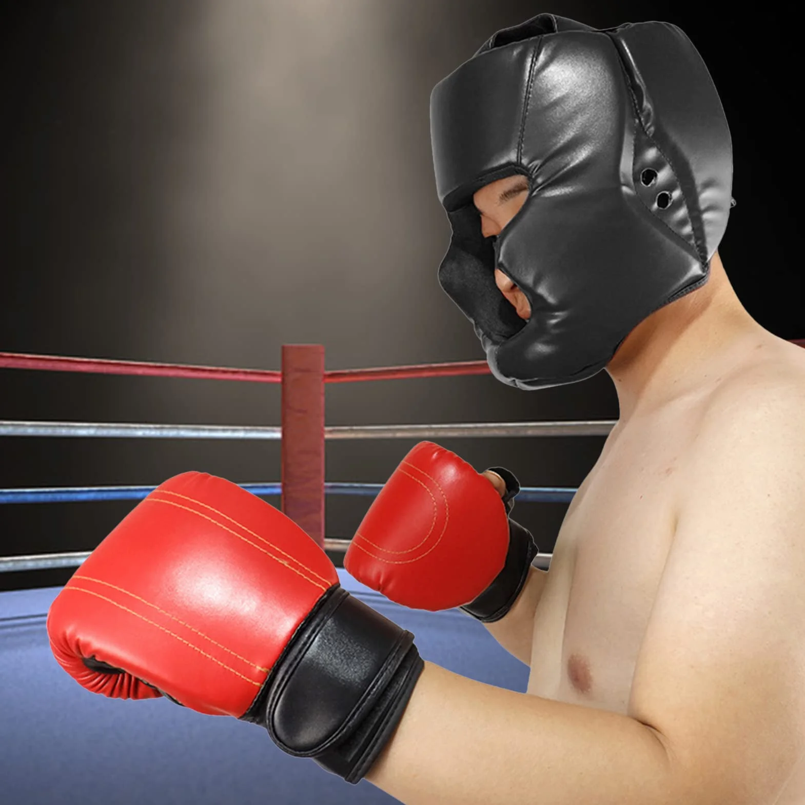 Casco de Boxeo Ajustable para MMA y Muay Thai - Protección de Cabeza Hombre Mujer