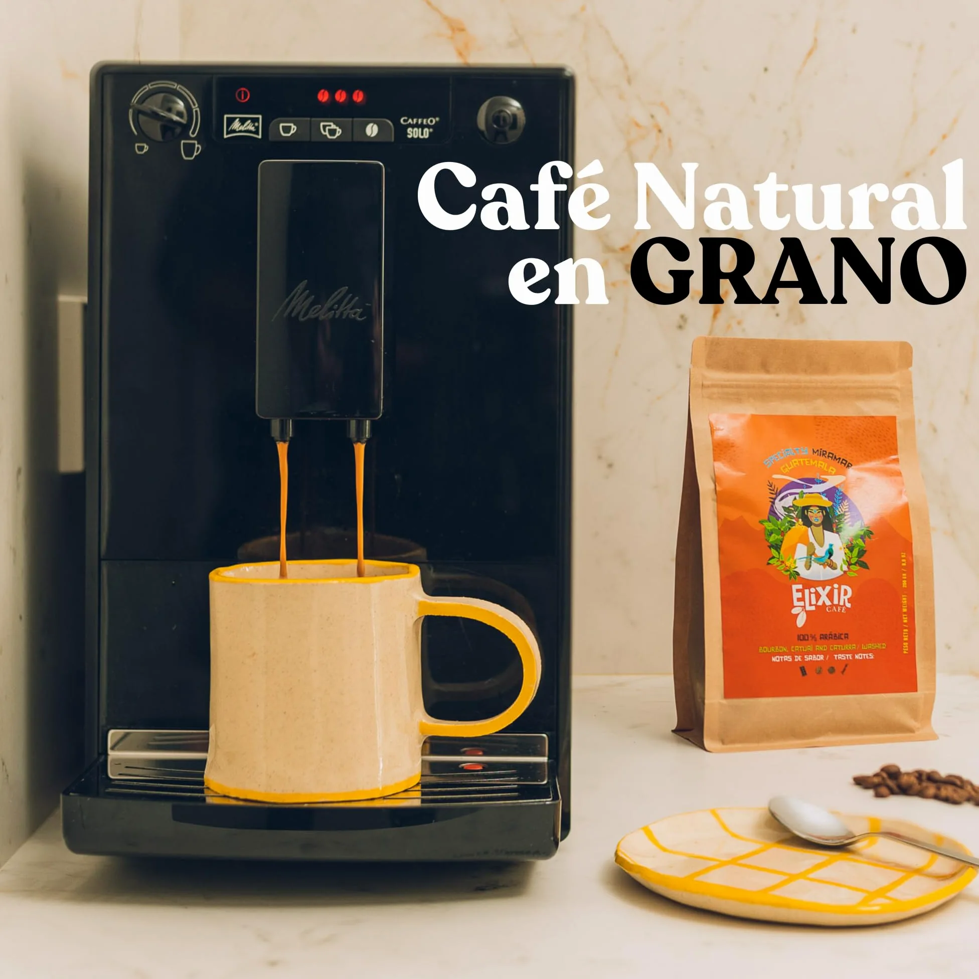 Cafe En Grano Natural 1kg Elixir - Cafe Especialidad Etiopía | Café En Grano 1kg | Café Arabica Etiopía | Intenso 5/5