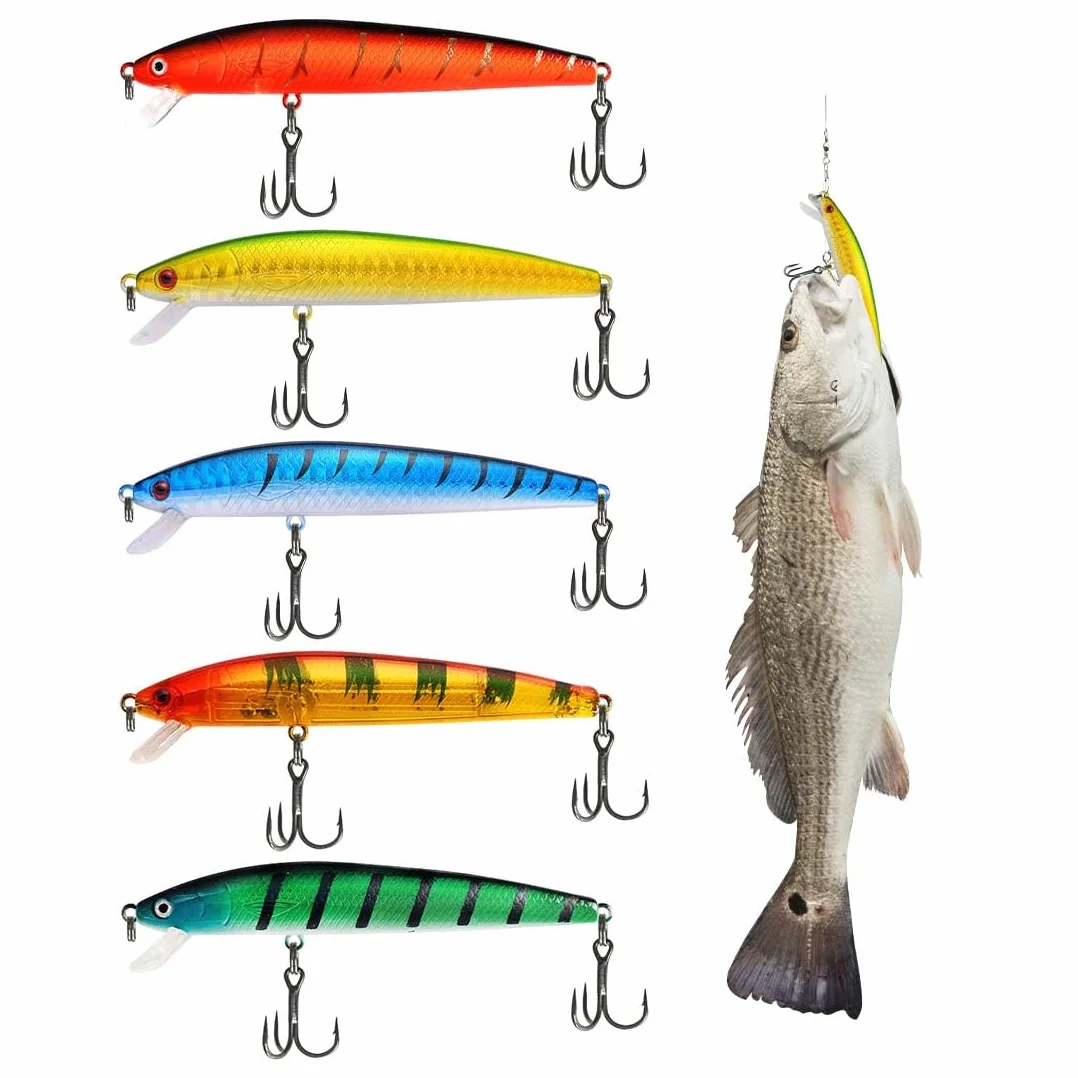 Señuelos Pesca Metal 5 Piezas Cebos Artificiales Mar Trucha Perca Lucio