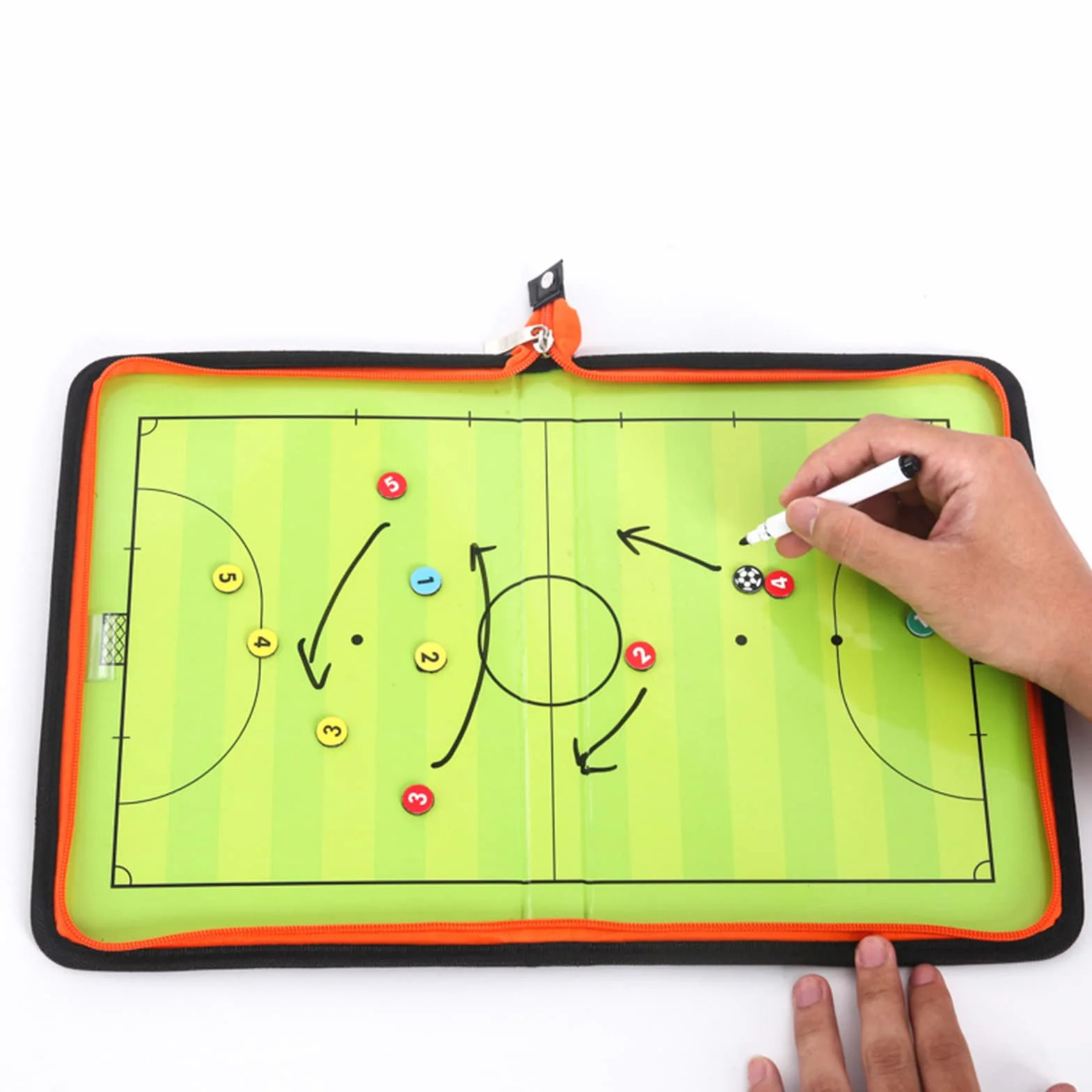 Pizarra Futbol Entrenador Magnética Plegable Táctica con Lapiceros Borrador