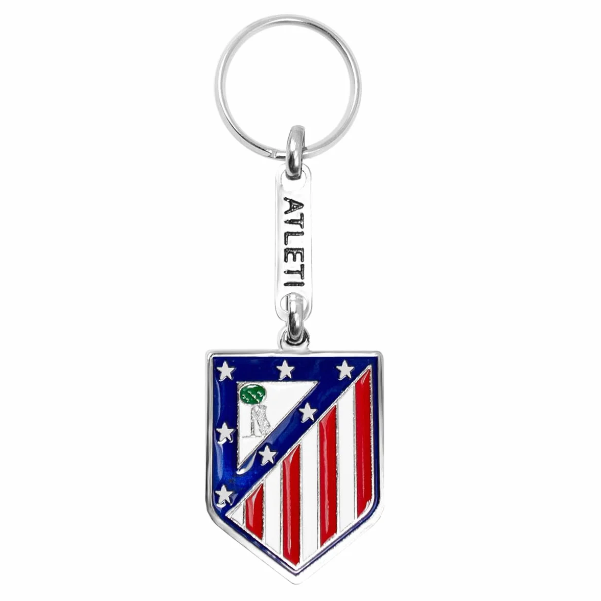 Llavero Atlético de Madrid Metálico 40x30 mm Oficial Escudo Club Anilla Resistente Accesorio Llaves Mochila Regalo