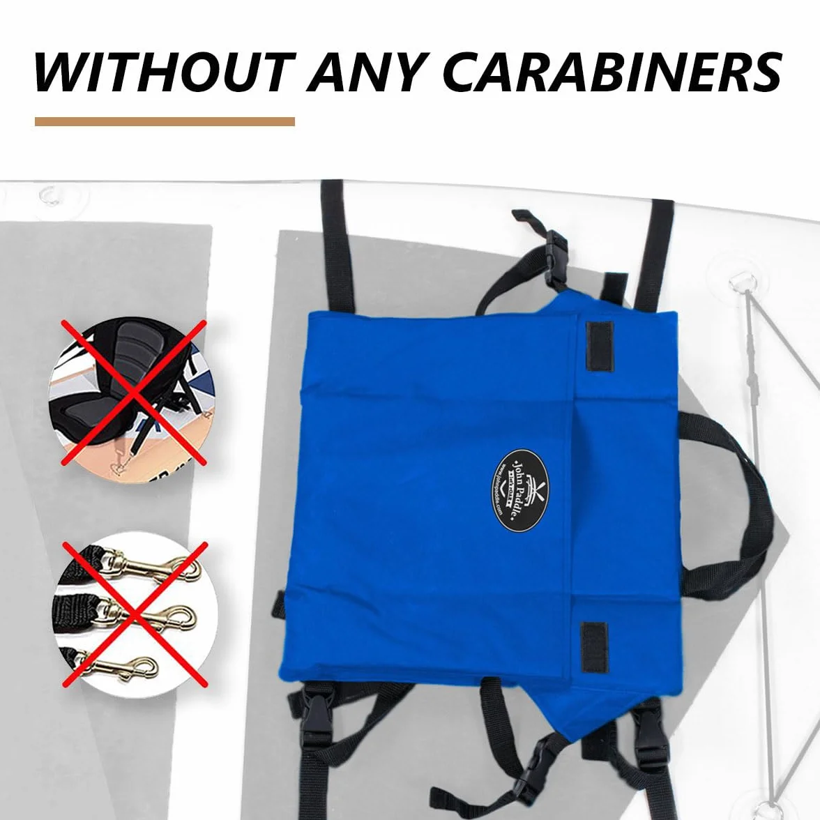 Asiento universal para kayak SUP azul, adaptable a todas las tablas, instalación fácil con 2 puntos