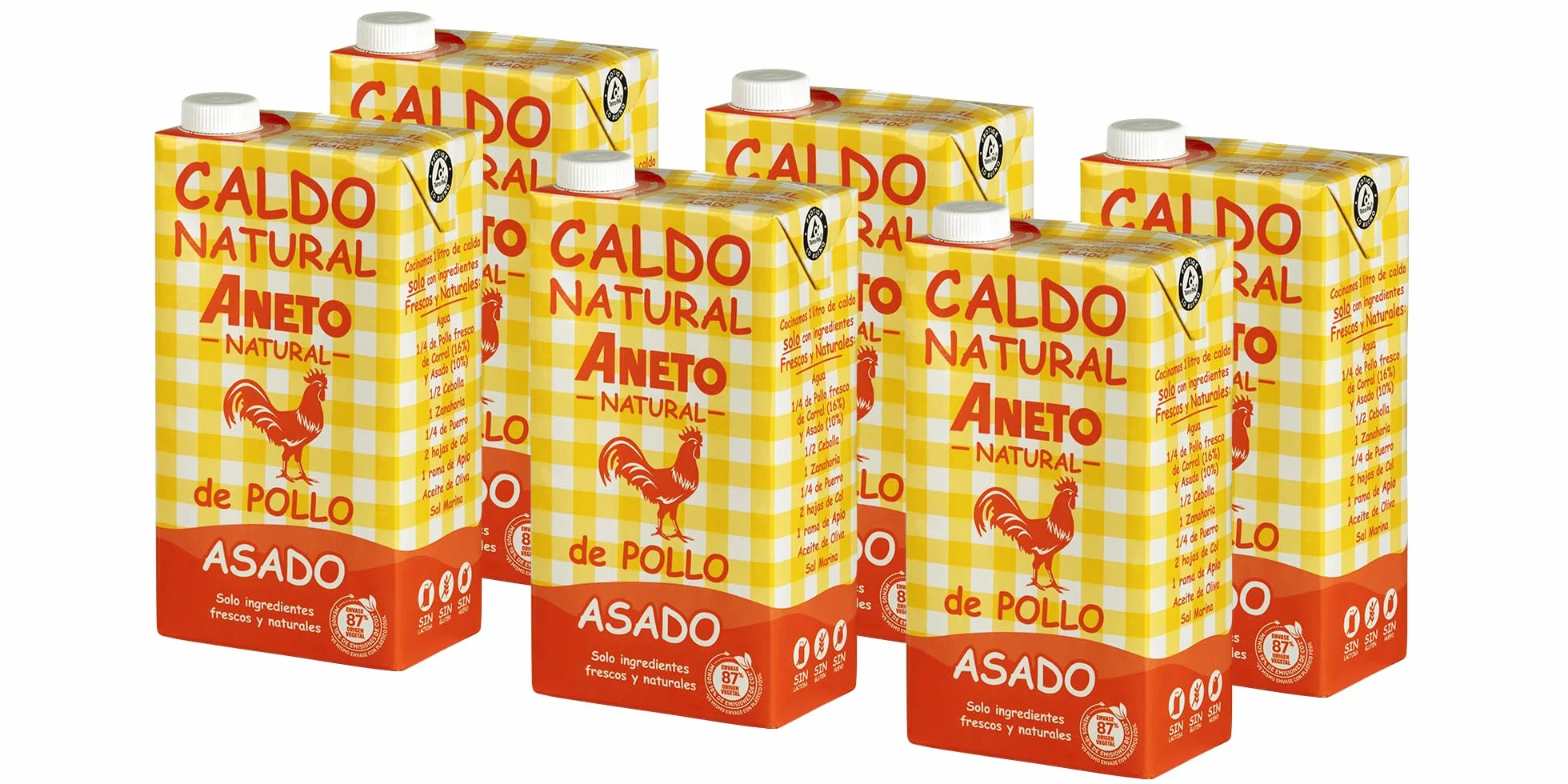 Aneto Caldo de Pollo Asado 100% Natural - 6x1L