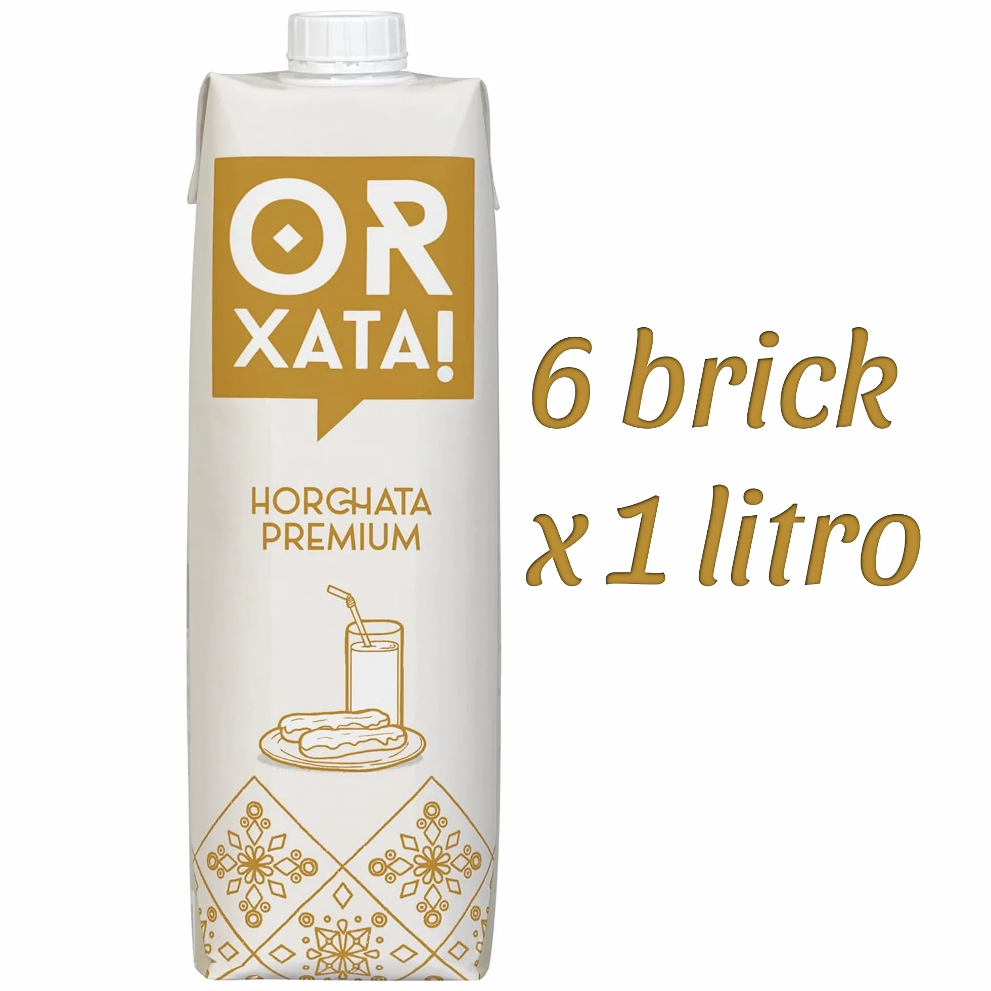 Horchata Seleccion Premium - Or xata Brick 1 litro - 6 Botellas - Horchata Valenciana de Chufa - Horchata Premium - Sin Gluten