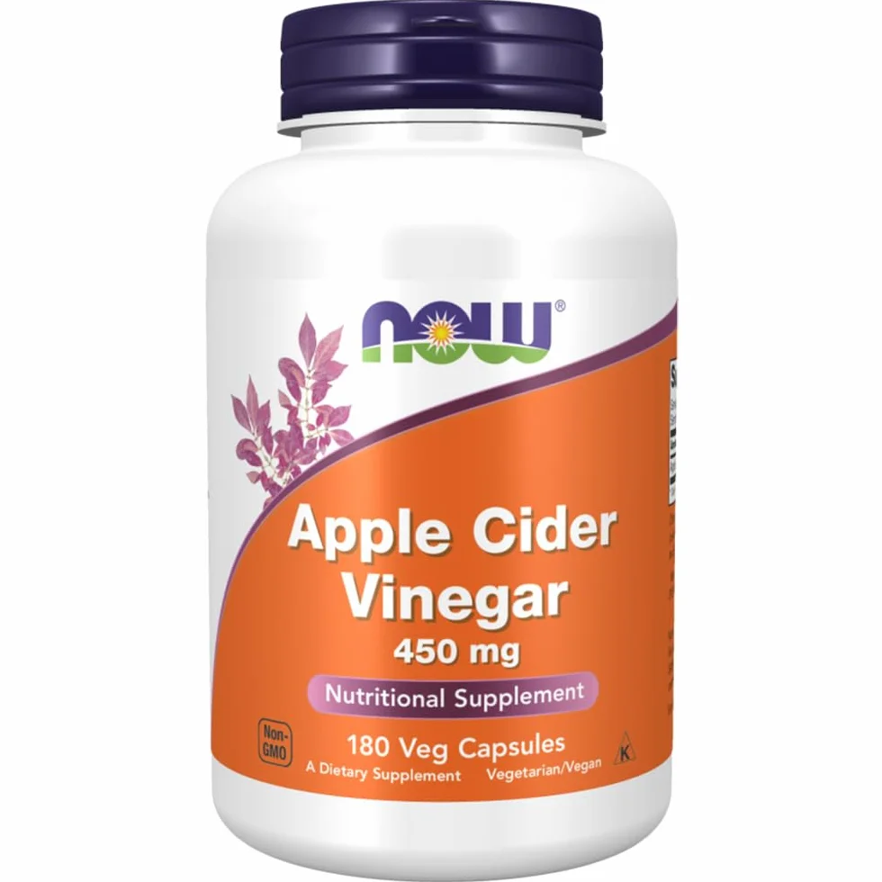 Now Foods Apple Cider Vinegar 450mg 180 Capsules Gluten Free Soy Free Vegetarian