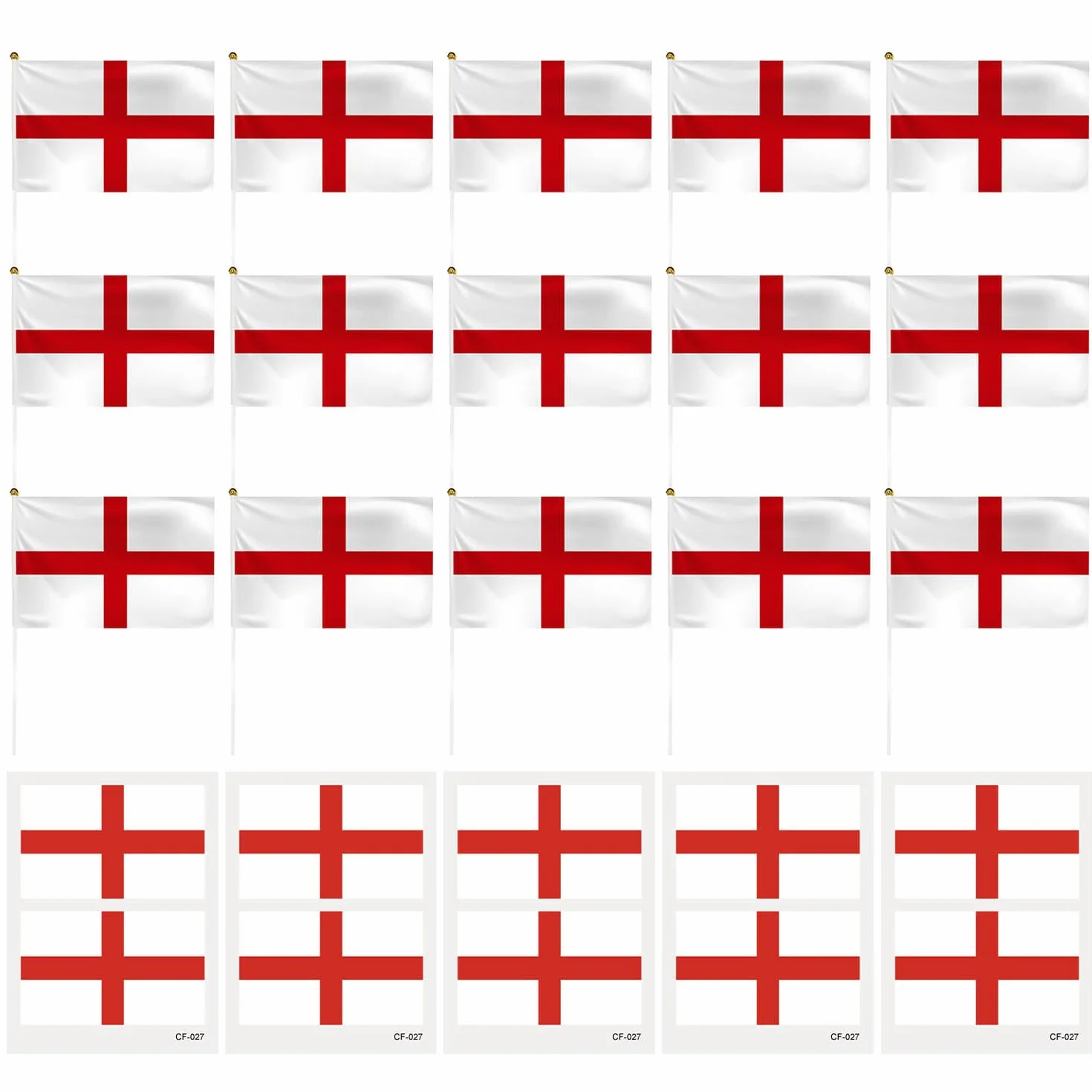 Banderas de Inglaterra, Banderines, Pegatinas de Tatuaje, Manivelas