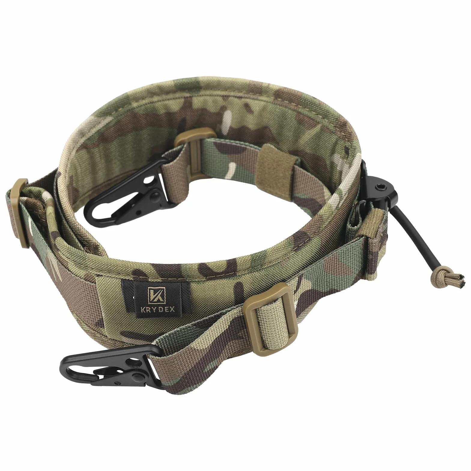 KRYDEX Eslinga táctica acolchada de 1/2 puntos con ganchos metálicos para rifle airsoft escopeta