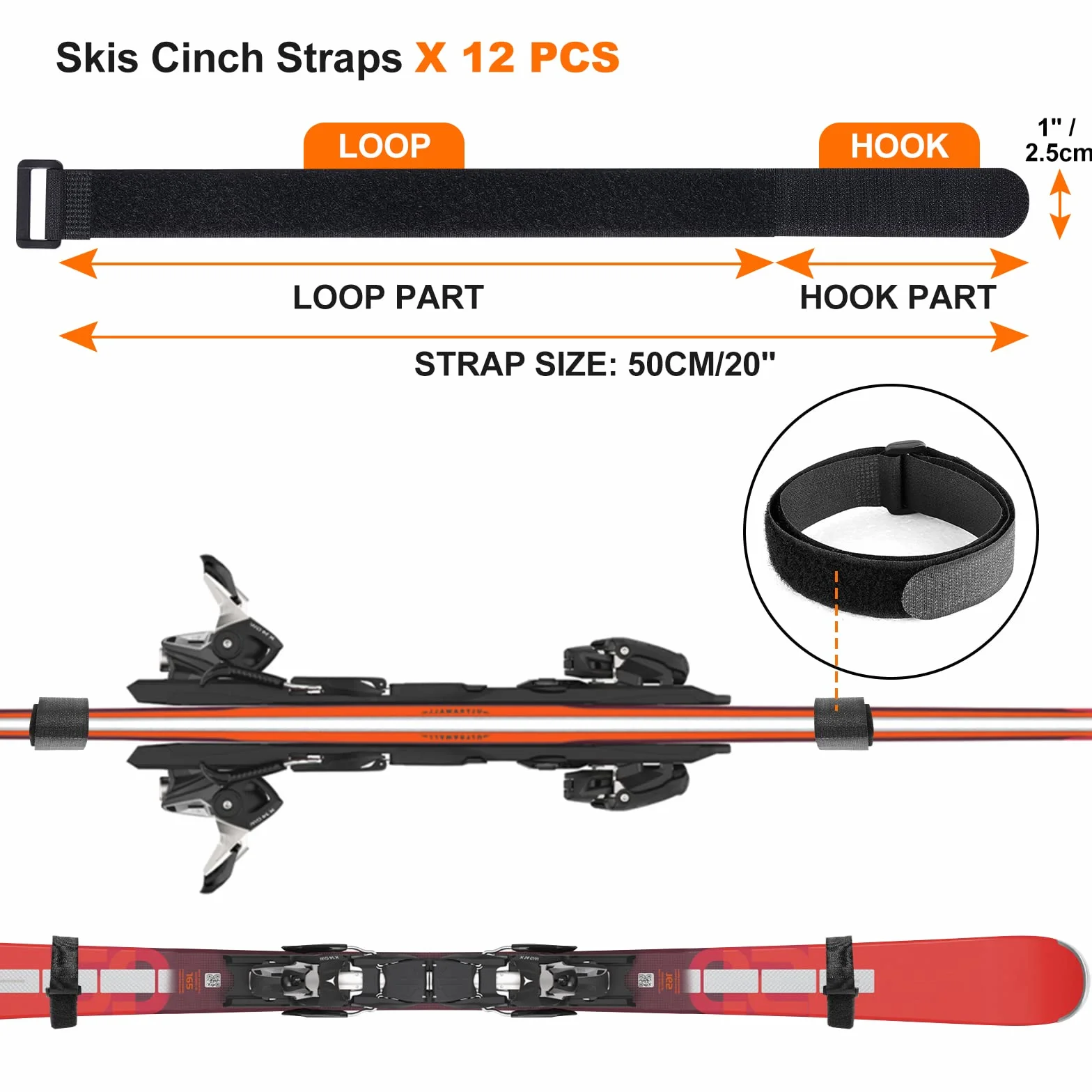 Odoland Soporte de Pared para Portaesquís de Snowboard Multipropósito, hasta 136 kg