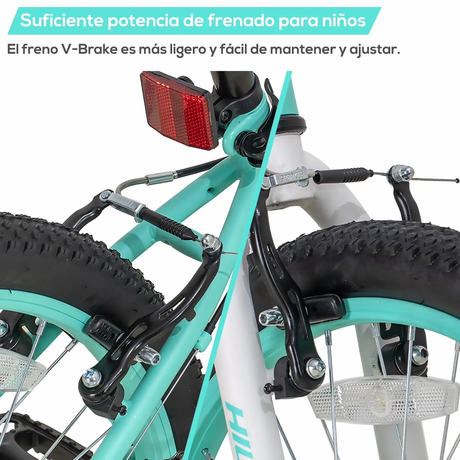 Hiland Climber Bicicletas Infantiles 20 Pulgadas Shimano 1 Velocidad Horquilla Suspensión Freno V Rosa