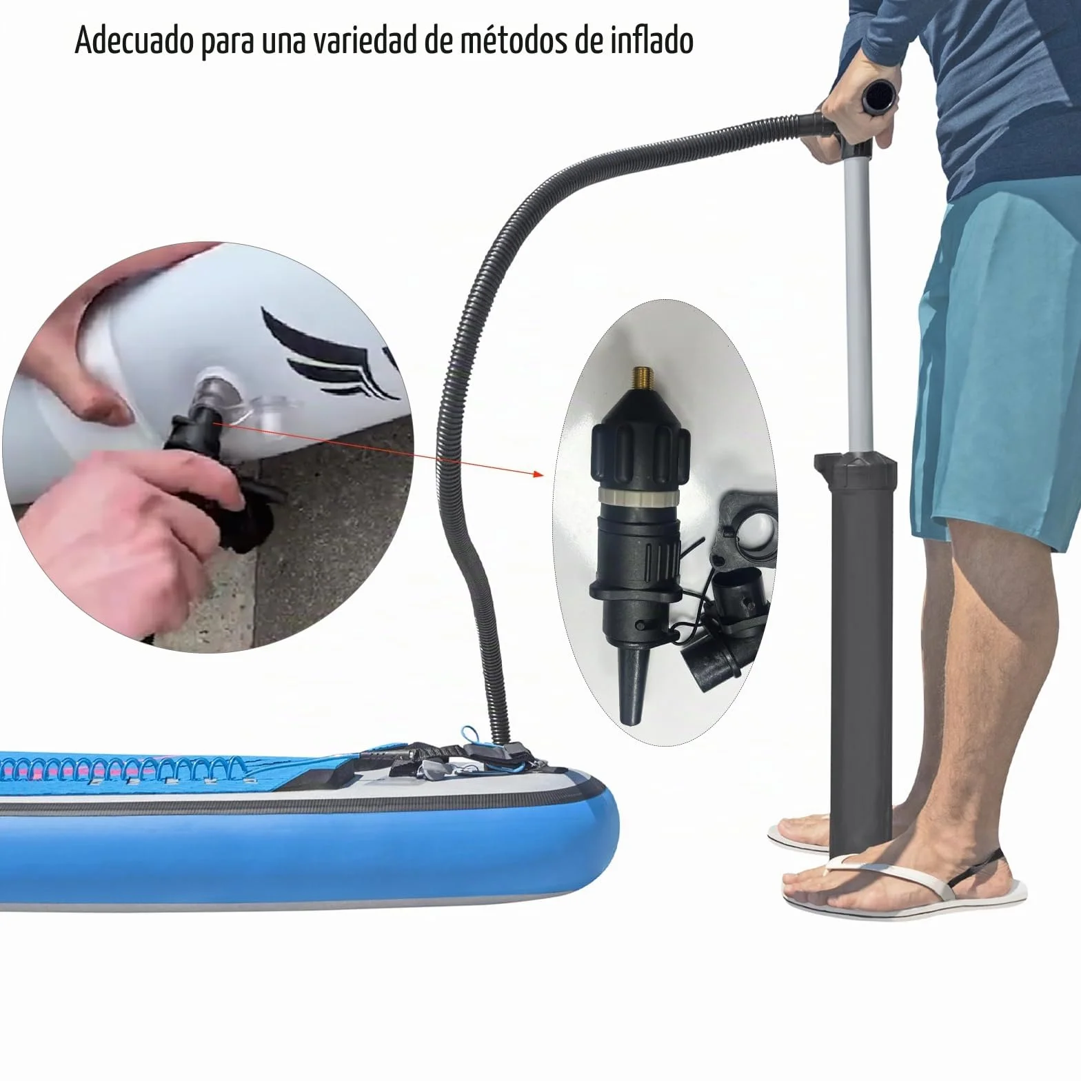 Adaptador Inflador Paddle Surf 8 Piezas Set Compresor Accesorios Hinchable