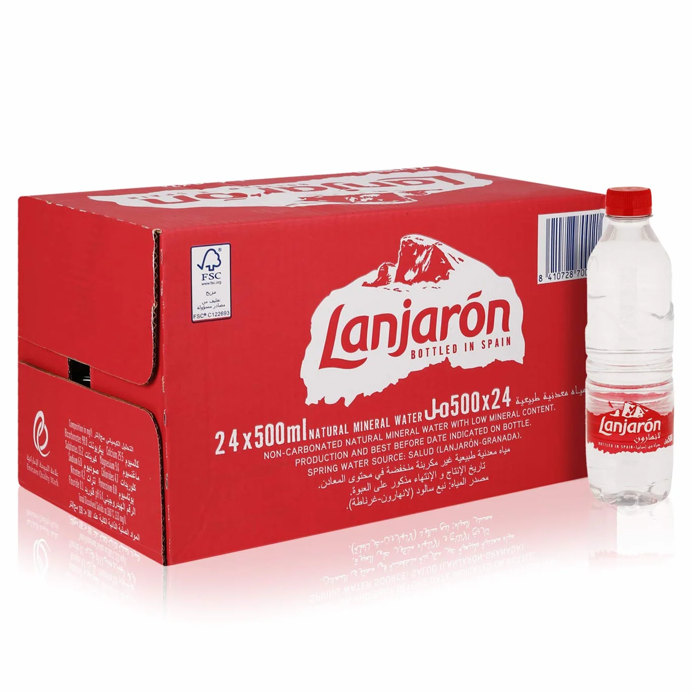 Lanjarón Agua Mineral Natural - Pack de 24 Botellas x 0.5 l - Total: 12 l