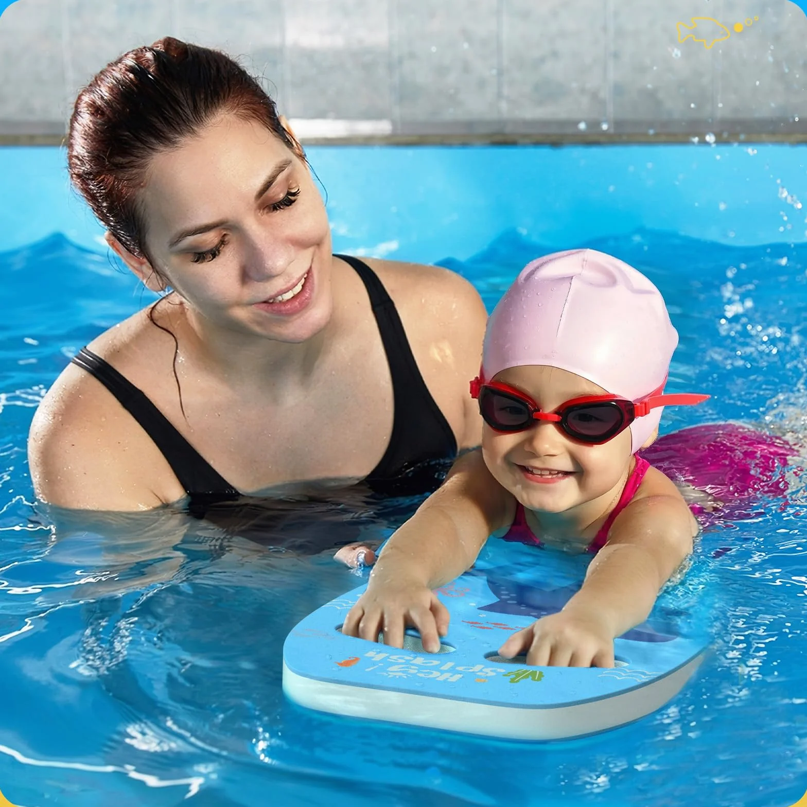 HeySplash Tabla de Natación para Niños, Flotador Ligero Seguro, Entrenamiento de Piernas