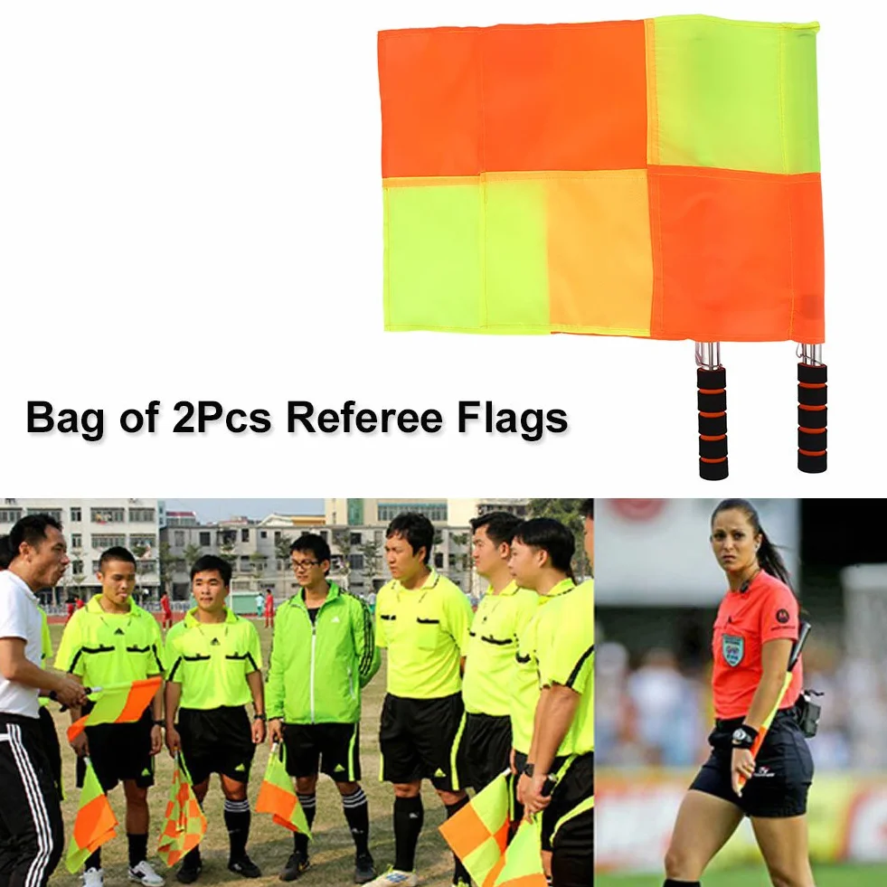 Banderas de árbitro de fútbol 2PCS con bolsa de almacenamiento para deportes