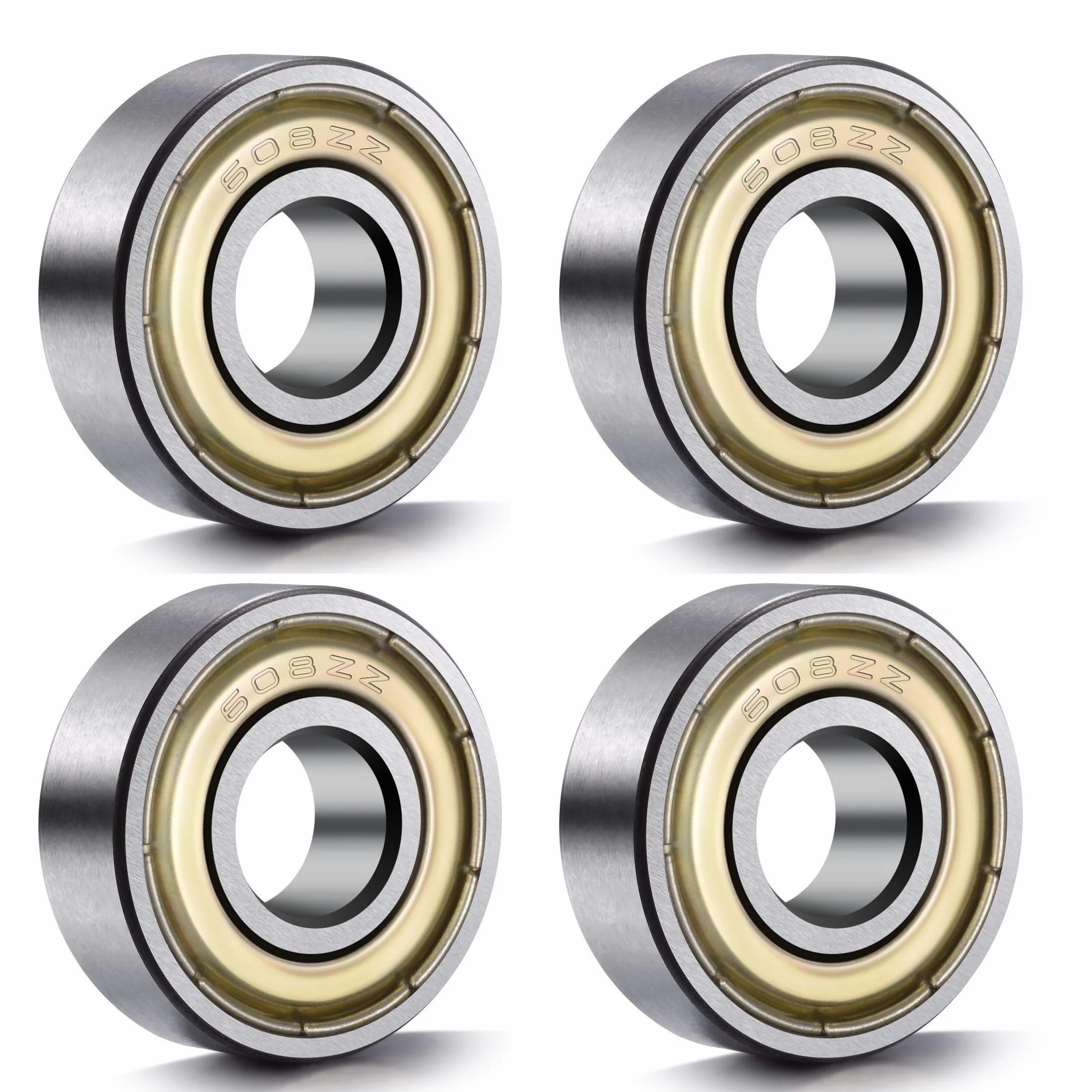 Rodamiento 608ZZ, Rodamientos Skate, Rodamientos De Bolas 608ZZ, 4 Pcs