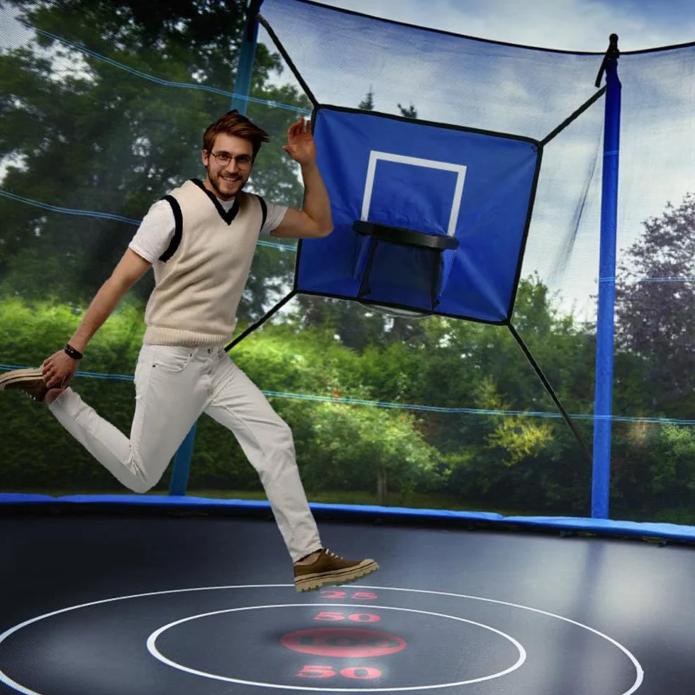 Cesta de Baloncesto de Pared Extraíble 65x55 cm con Bomba y 3 Bolas