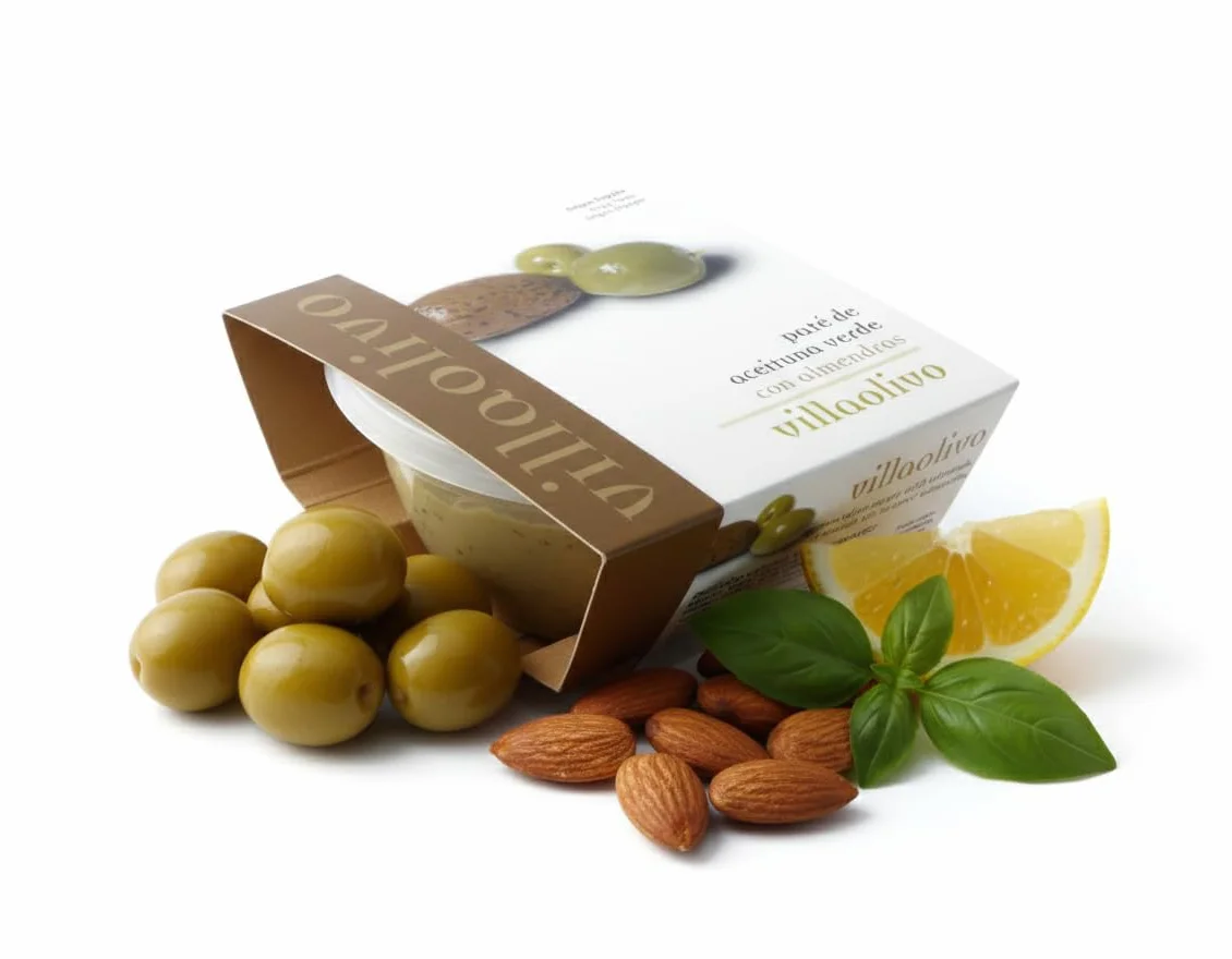 Villaolivo - Pack 12x125g Paté Gourmet de Aceitunas Verdes con Almendras y Aceitunas Negras con Almendras | 100% Natural, Vegano y Sin Conservantes | Ideal para Tapas y Tostadas | Hecho en España