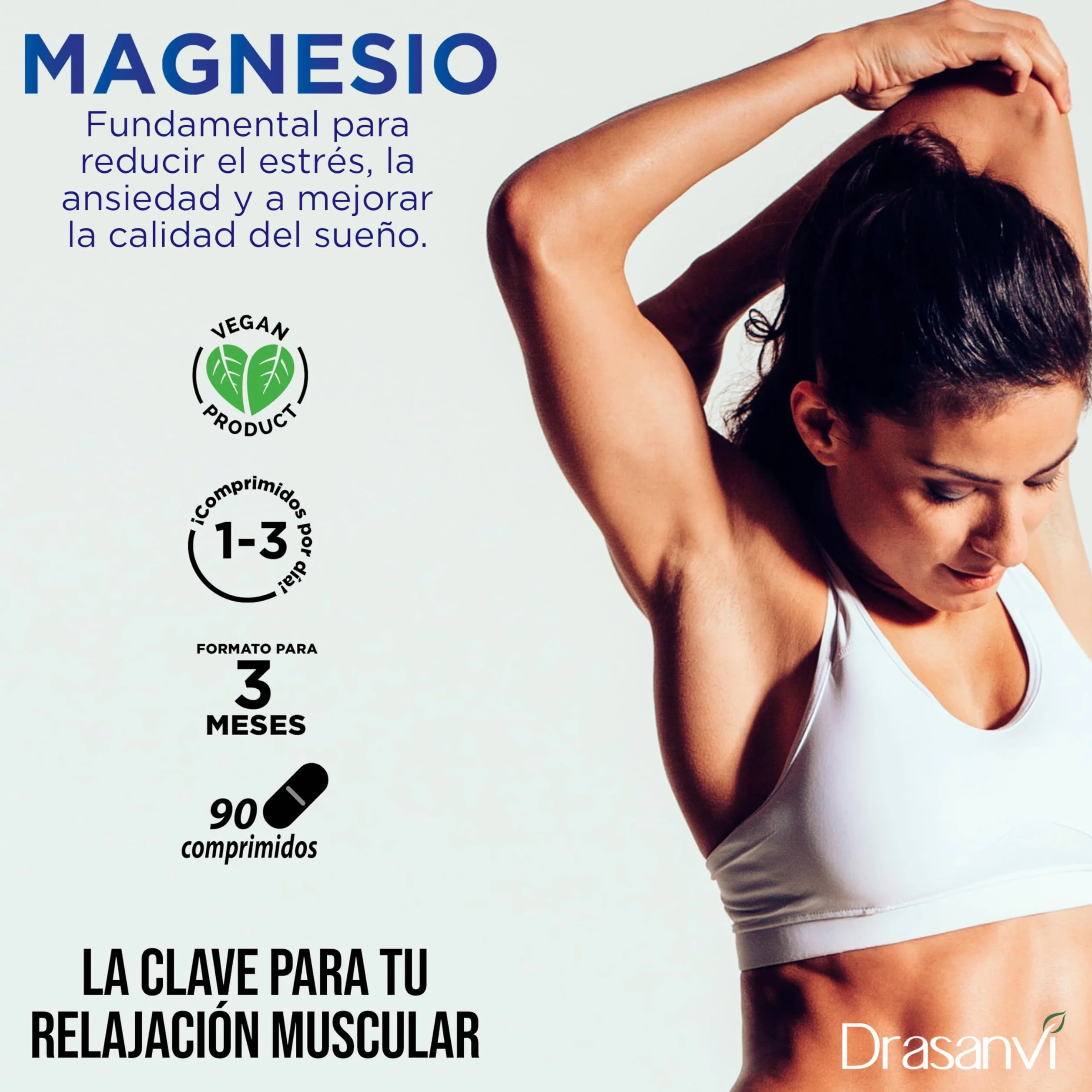 CITRATO DE MAGNESIO DRASANVI 90 comprimidos VEGANO SIN GLUTEN