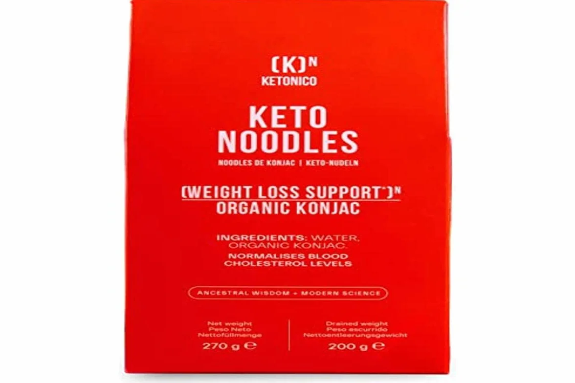 KETONICO Konjac Keto Sin Gluten, Sin Lactosa, Sin Soja, Sin OMG, Certificado Keto 1.2g Carbohidratos por Plato, Noodles