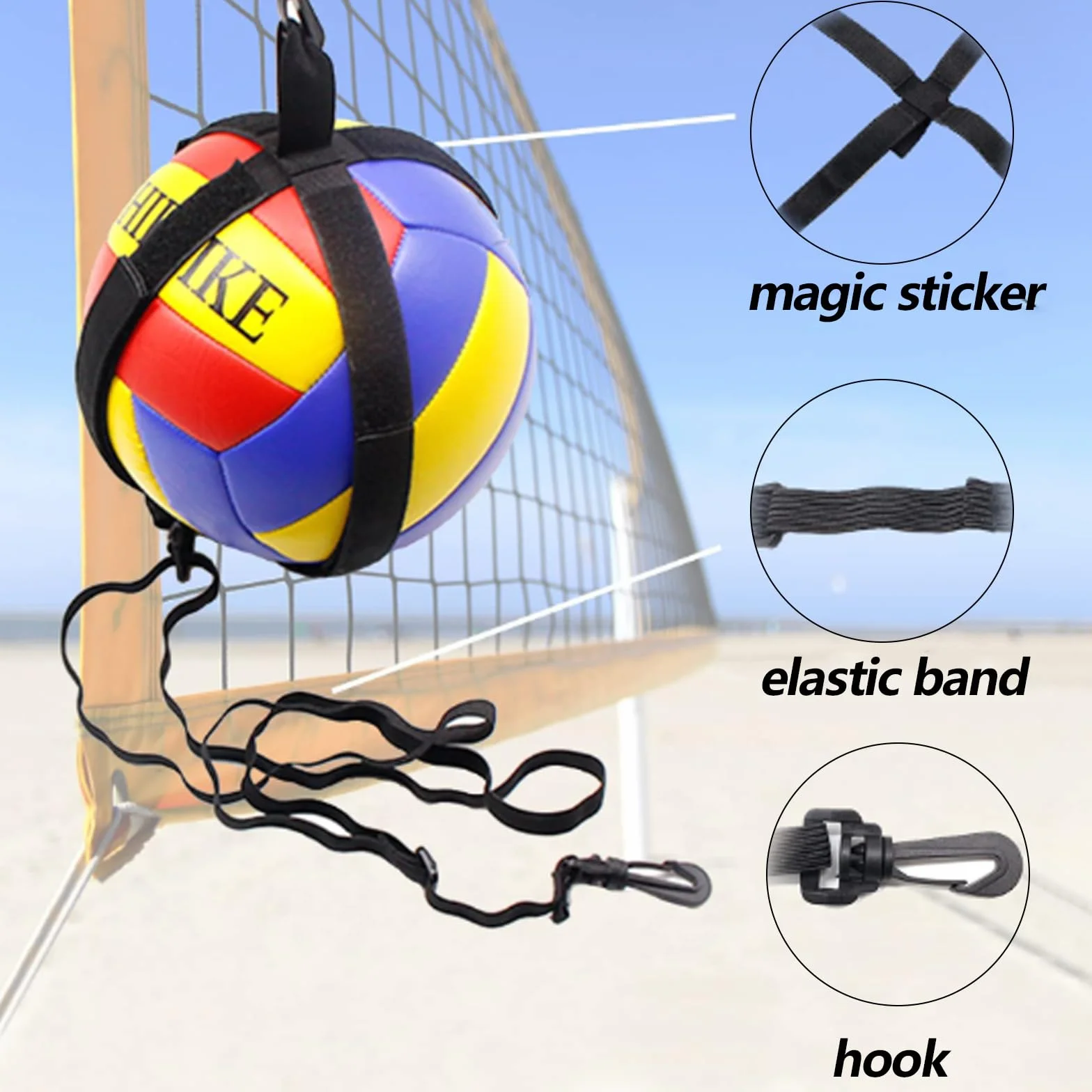 Aisny Voleibol Kit de Entrenamiento Banda de Resistencia Cinturón Ajustable