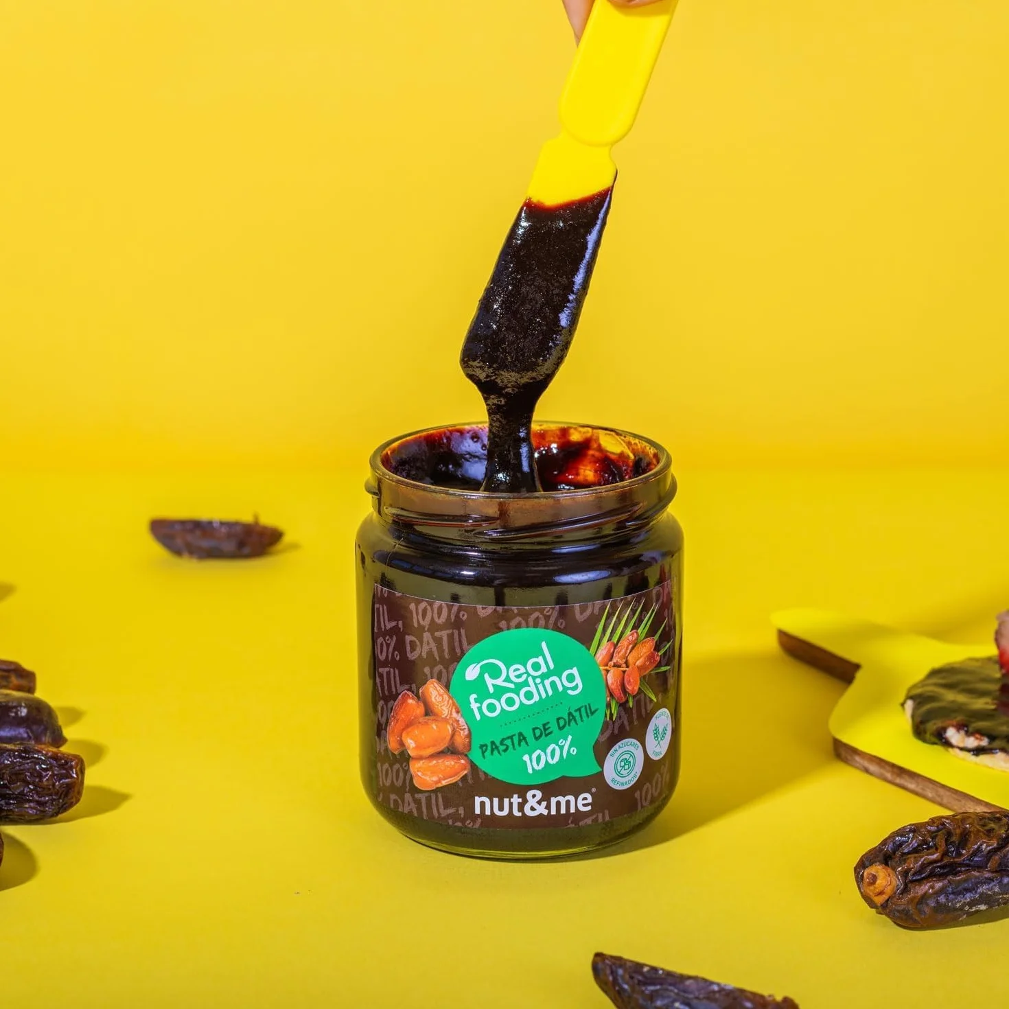 REALFOODING ‎Nut&me - Pasta de dátil REALFOODING 500 gr, Sin Lactosa, Sin Gluten, 100% Dátil