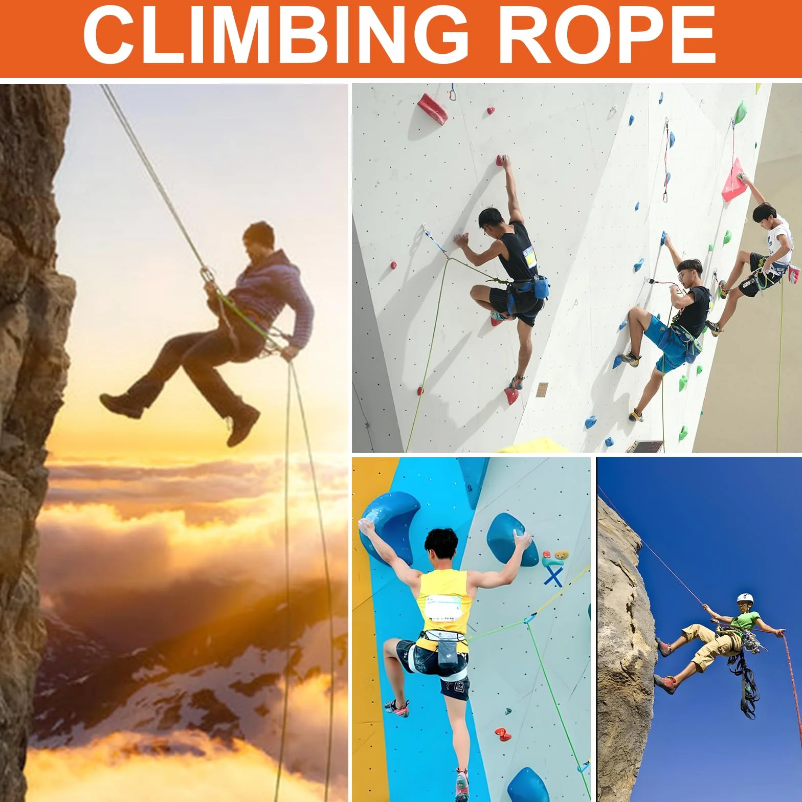 Cuerda de Escalada 12mm Cuerda Estática Rescate 30m Paracaídas Campamento Montañismo Azul