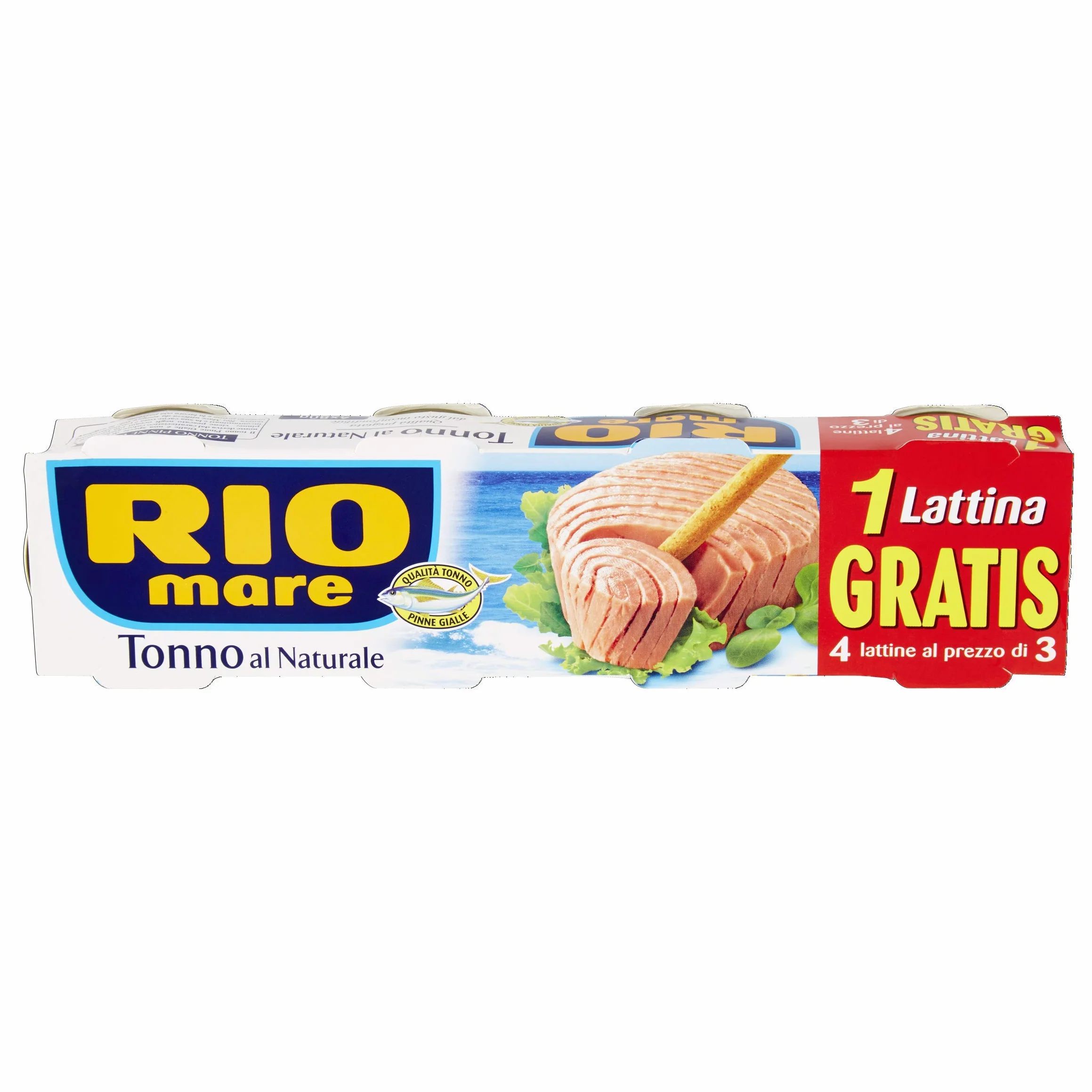 Rio Mare Aletas amarillas de atún al natural, 1% de grasa, 12 latas de 80 g