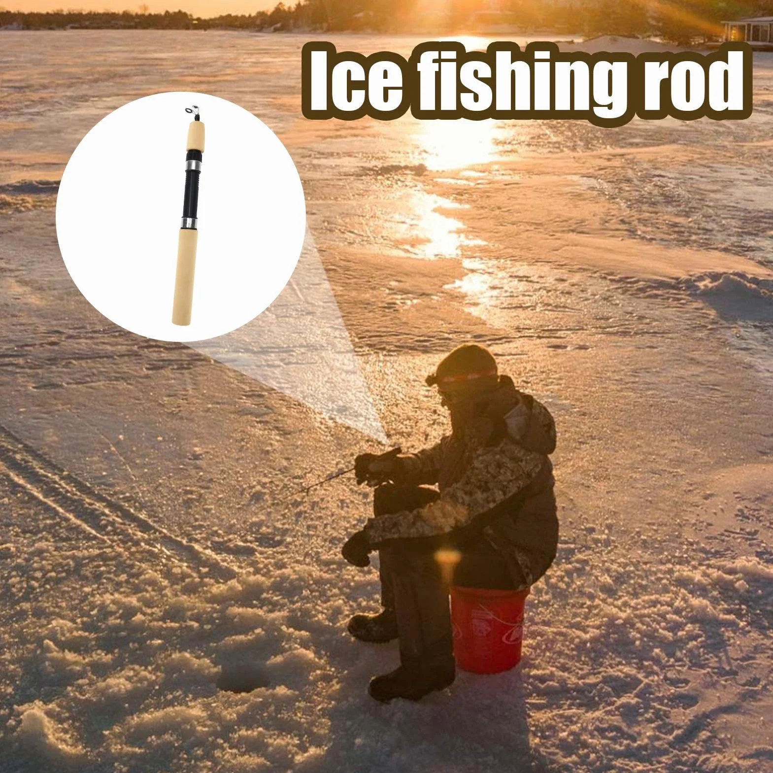 Caña de pescar en hielo telescópica de viaje combos para pesca invernal