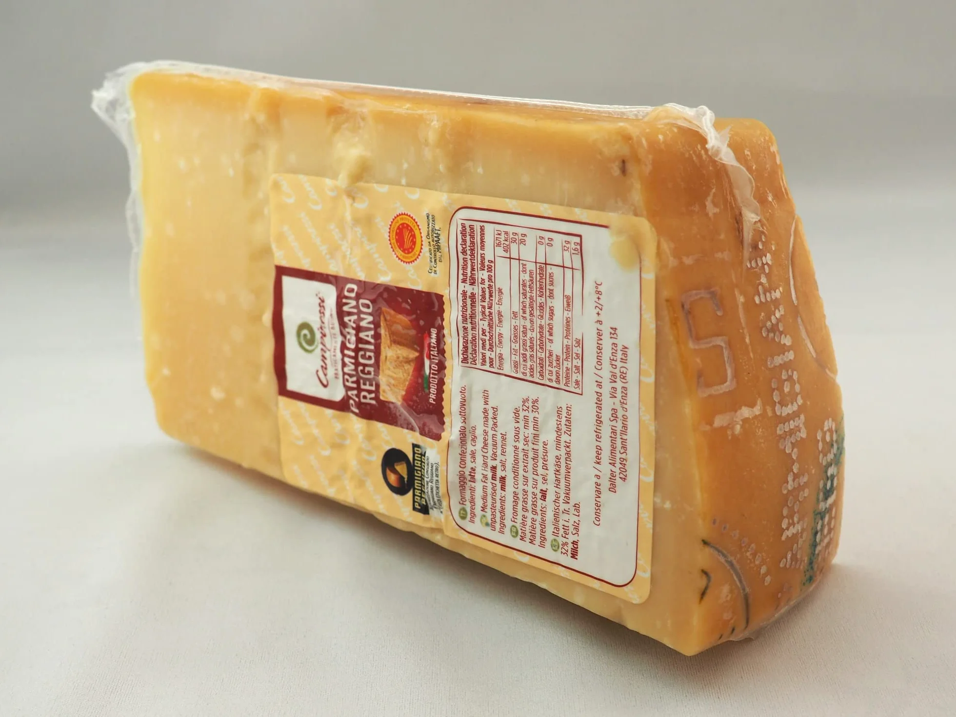 Parmesano Reggiano DOP 24 meses cuña 1 kg Parmigiano Origen italiano Queso