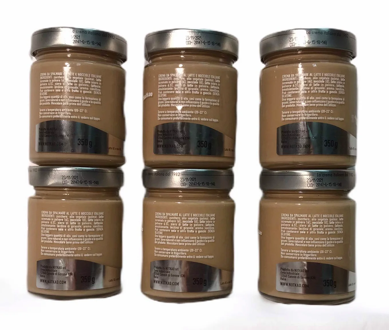 Nutkao gran cremeria 6x350gr crema de leche y avellanas crema de avellanas italiana