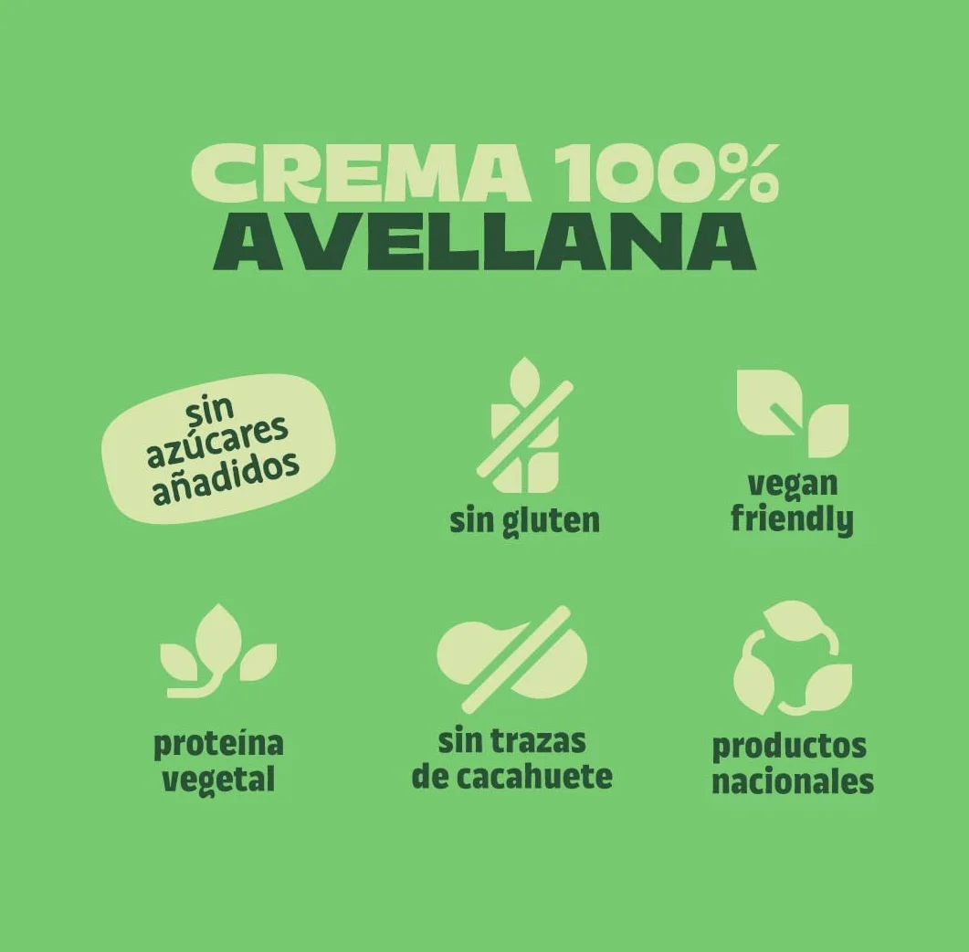 The Nut Club Crema de Avellana 100% Tostada 180 g, Vegana, sin Azúcares Añadidos, sin Gluten y sin Cacahuete, Textura Cremosa Ideal para Untar, Desayunos y Postres