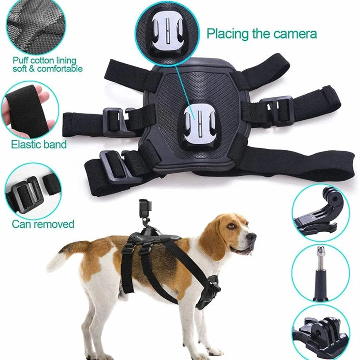 DUTTY Soporte Ajustable para Cámara de Acción para GoPro Hero 7 6 5 4 Xiaoyi Sports CAM Correa para el Pecho