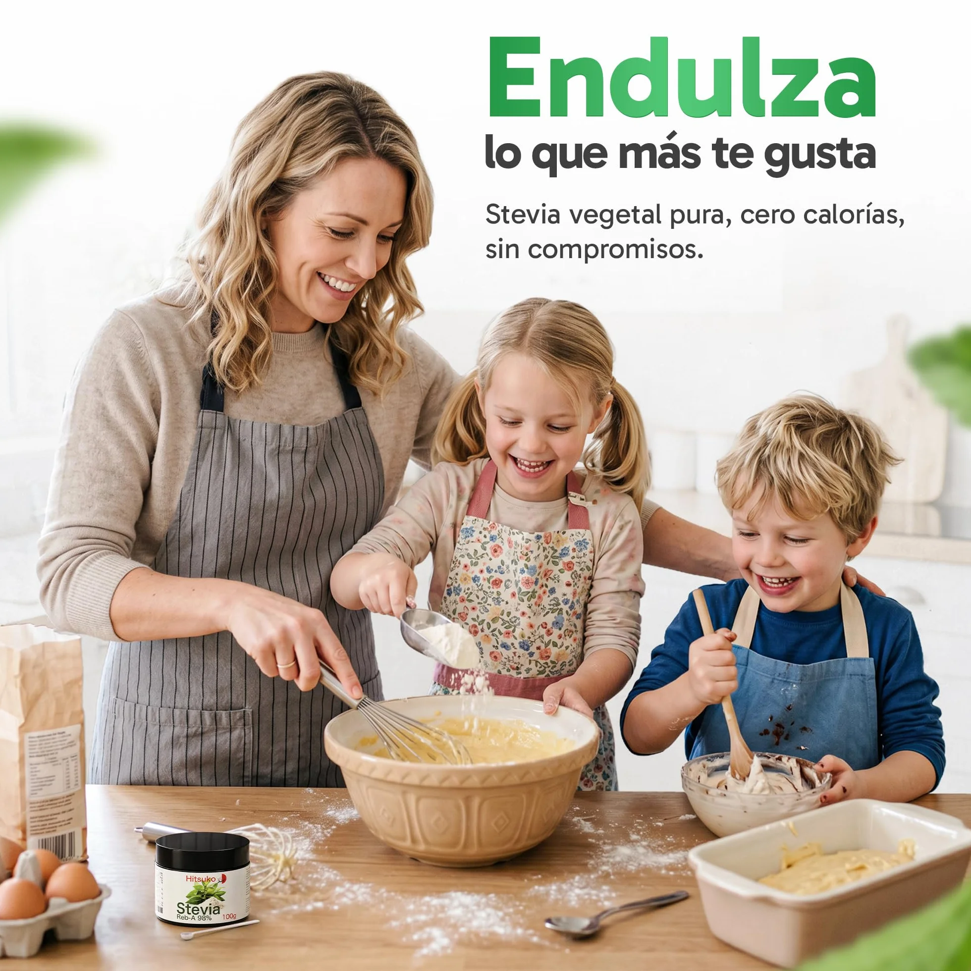 Polvo de Stevia Ultra-Concentrada (100g) | RebA-98 Puro al 98% | 470x Más Dulce que el Azúcar