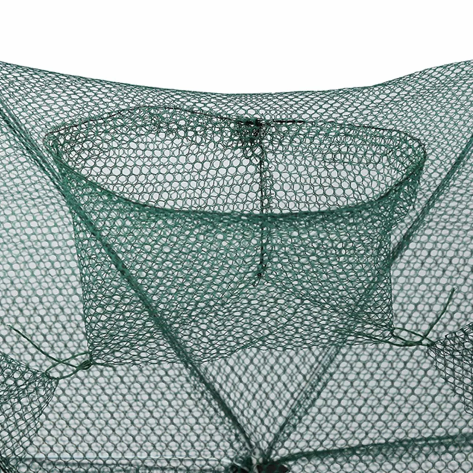 Red de Trampas para Cebo de Pesca Automática 6/12 Agujeros Nylon Plegable Jaula para Camarones Cangrejo