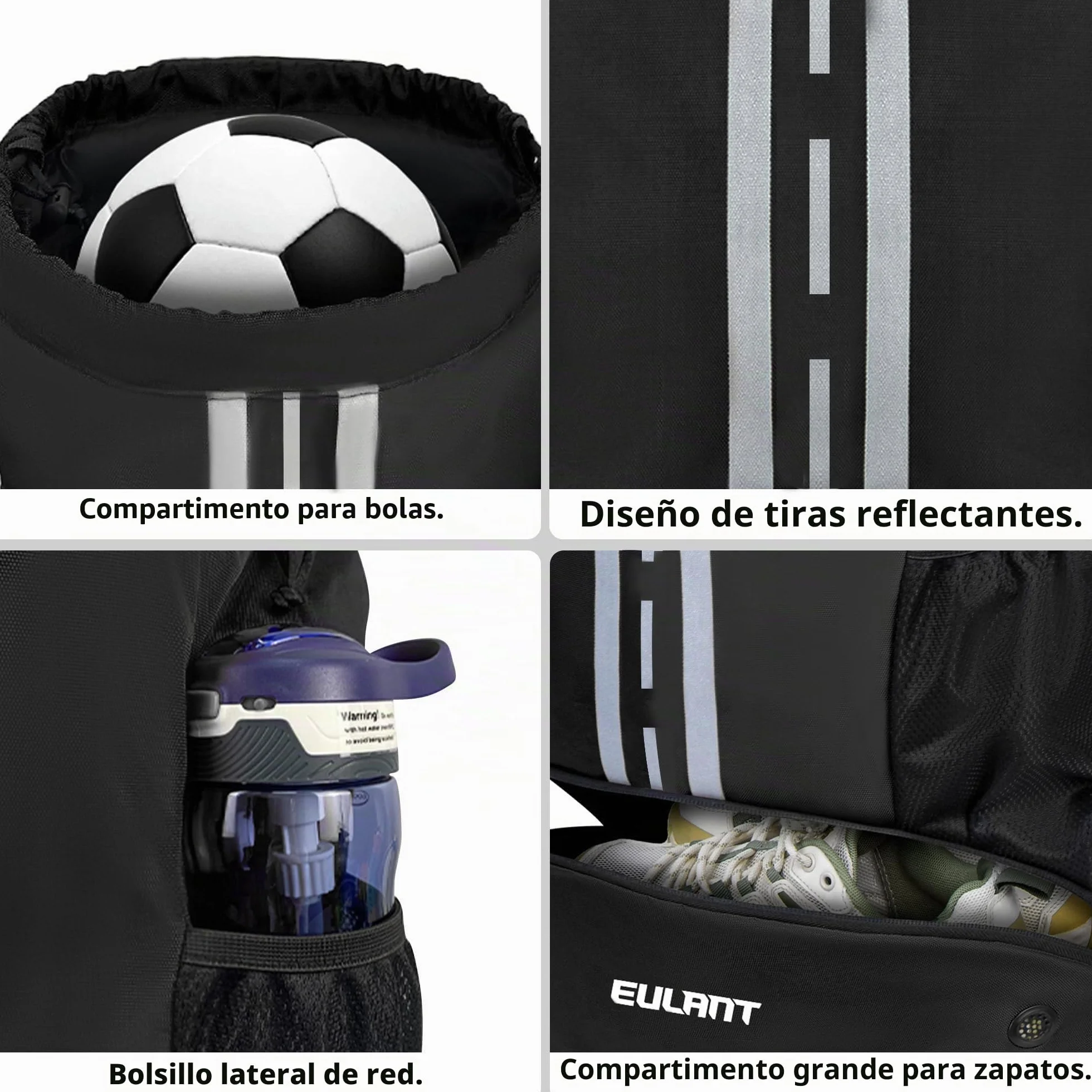 EULANT Mochila Futbol Impermeable con Zapatillero Bolsa Deporte para Balonmano Voleibol Natación