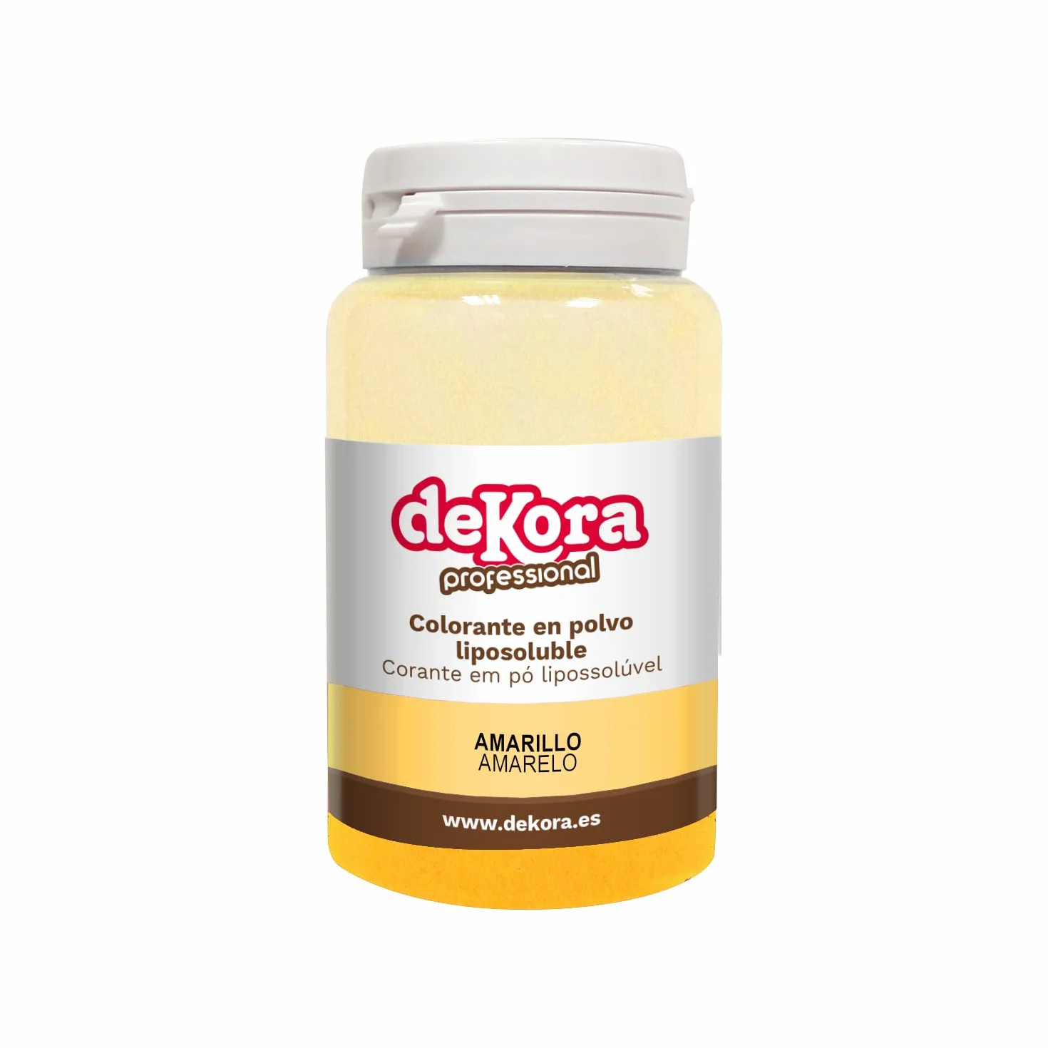 Dekora - Colorante Alimentario en Polvo Liposoluble para Repostería Color Amarillo - 25 gr