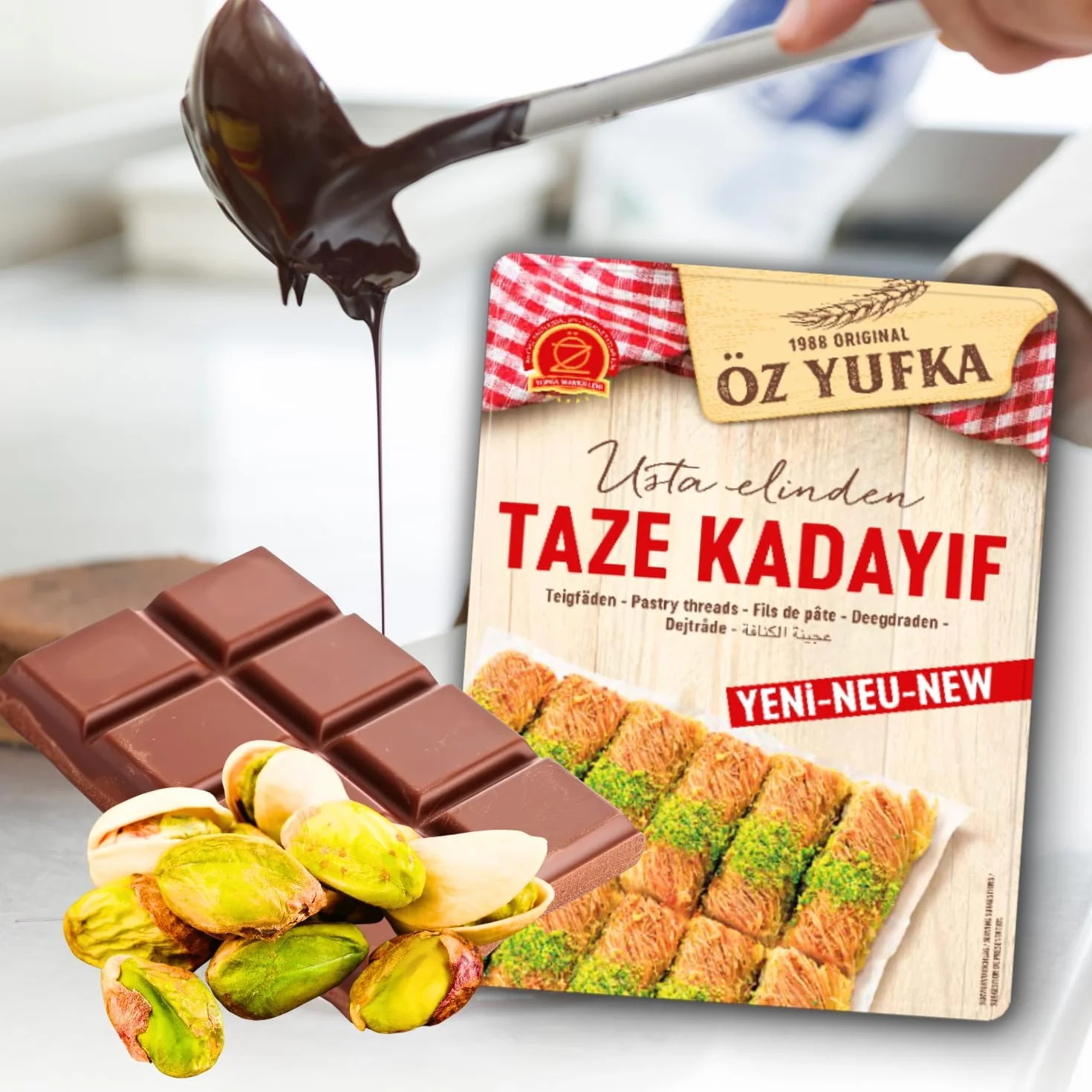 Masa filo rallada kadaifi kataifi fresco 400 g para chocolate Dubai