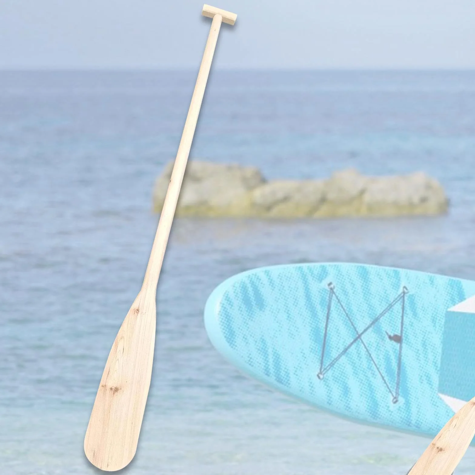 Rockible Remo de Madera para Decoración Artesanal, Barco Dragón, Kayak, Deportes Acuáticos